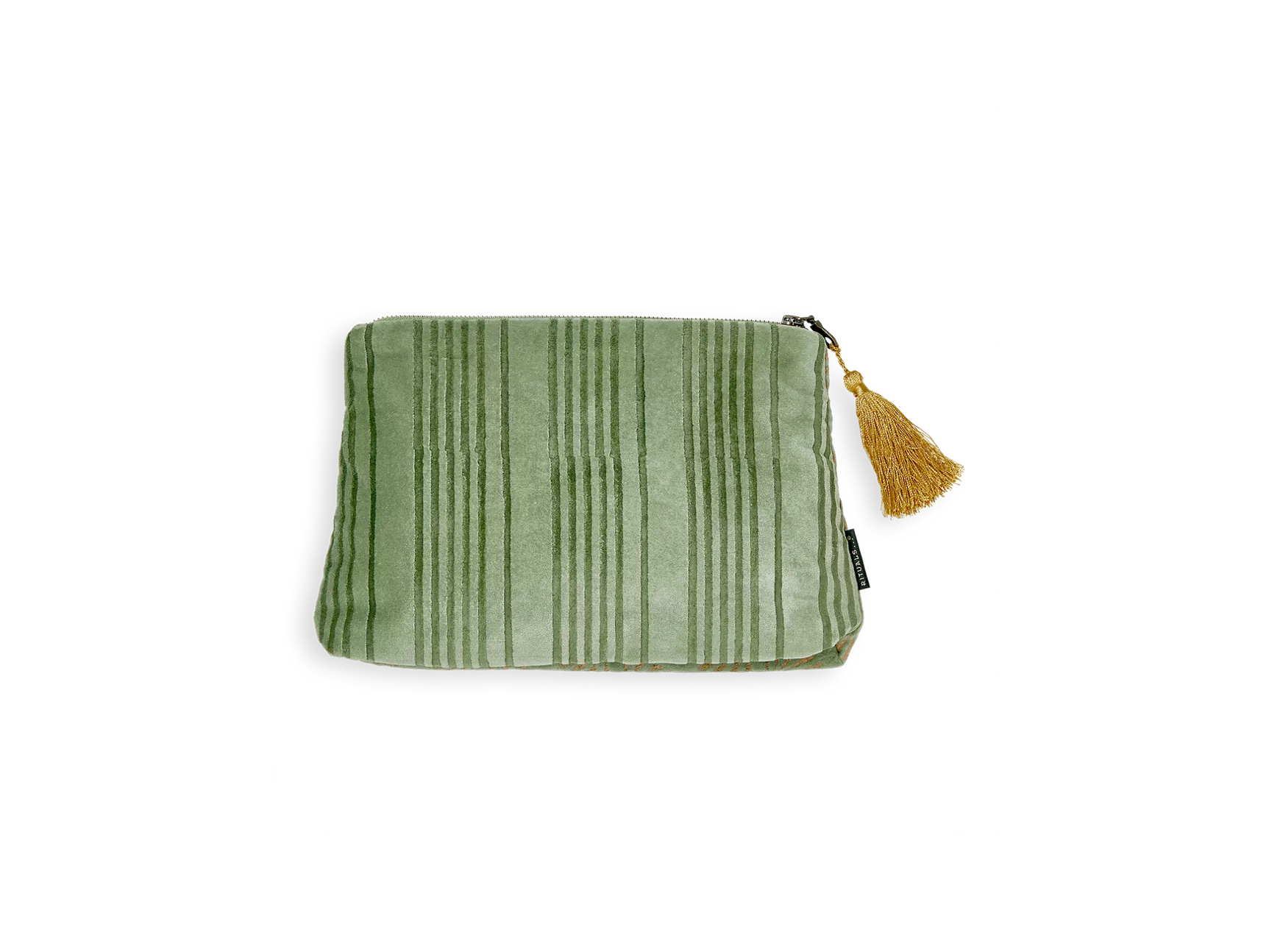Pochette Vellore moyenne en velours de coton vert sauge