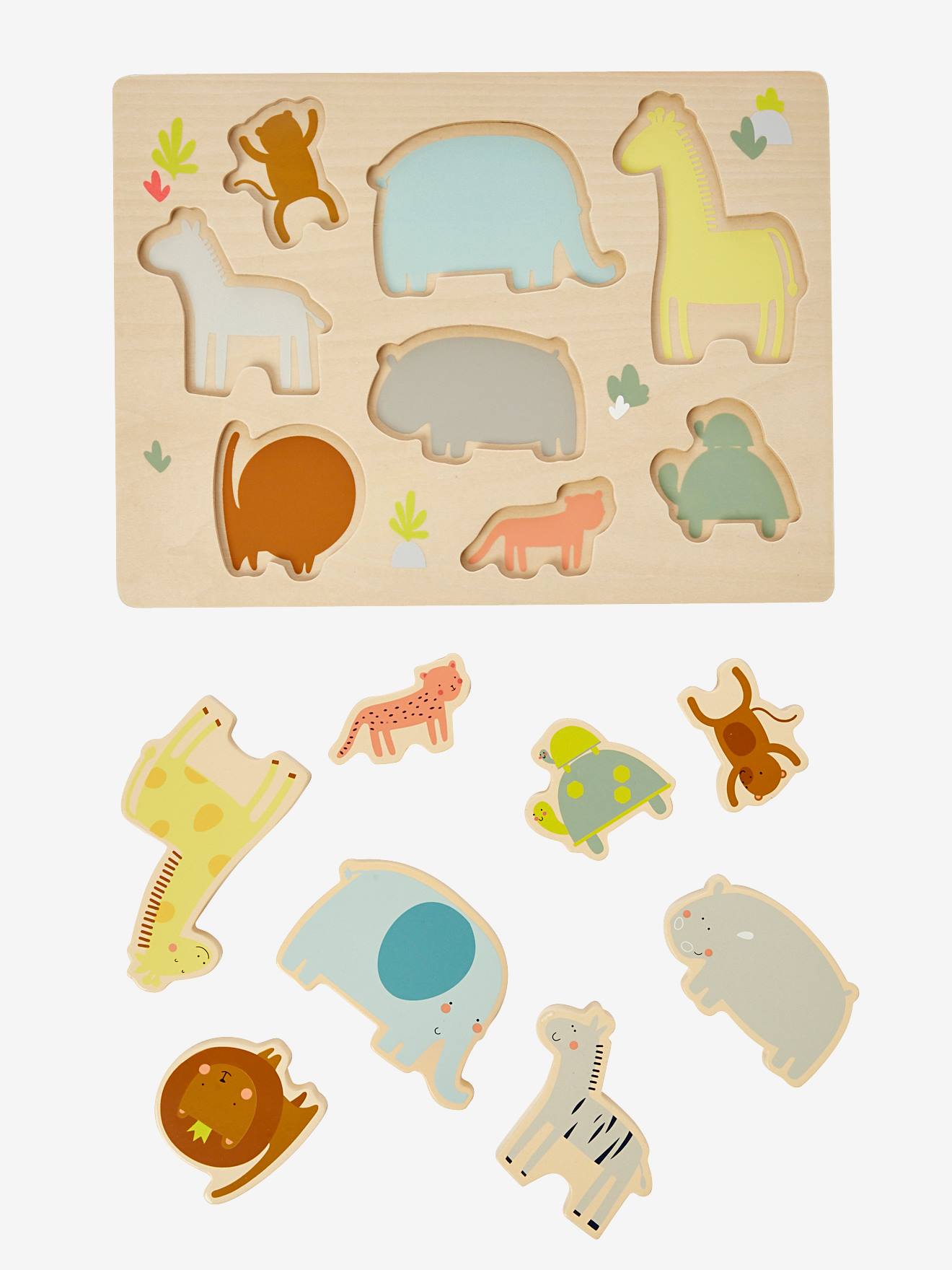 Puzzle chunky Jungle en bois FSC® multicolore