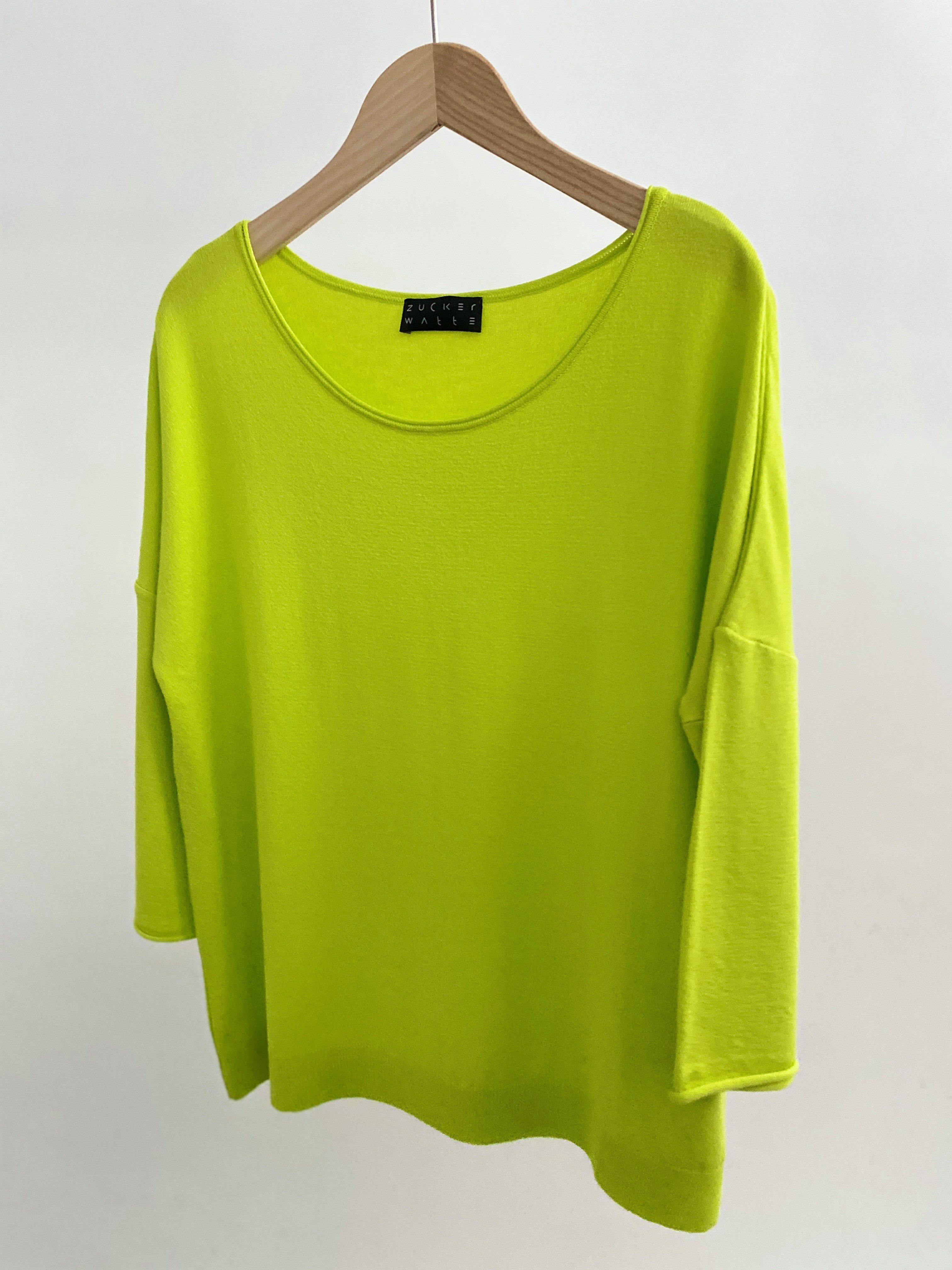 Zuckerwatte 3/4 Arm-Pullover mit Rundhalsausschnitt aus weicher Viskose mit Elasthan
