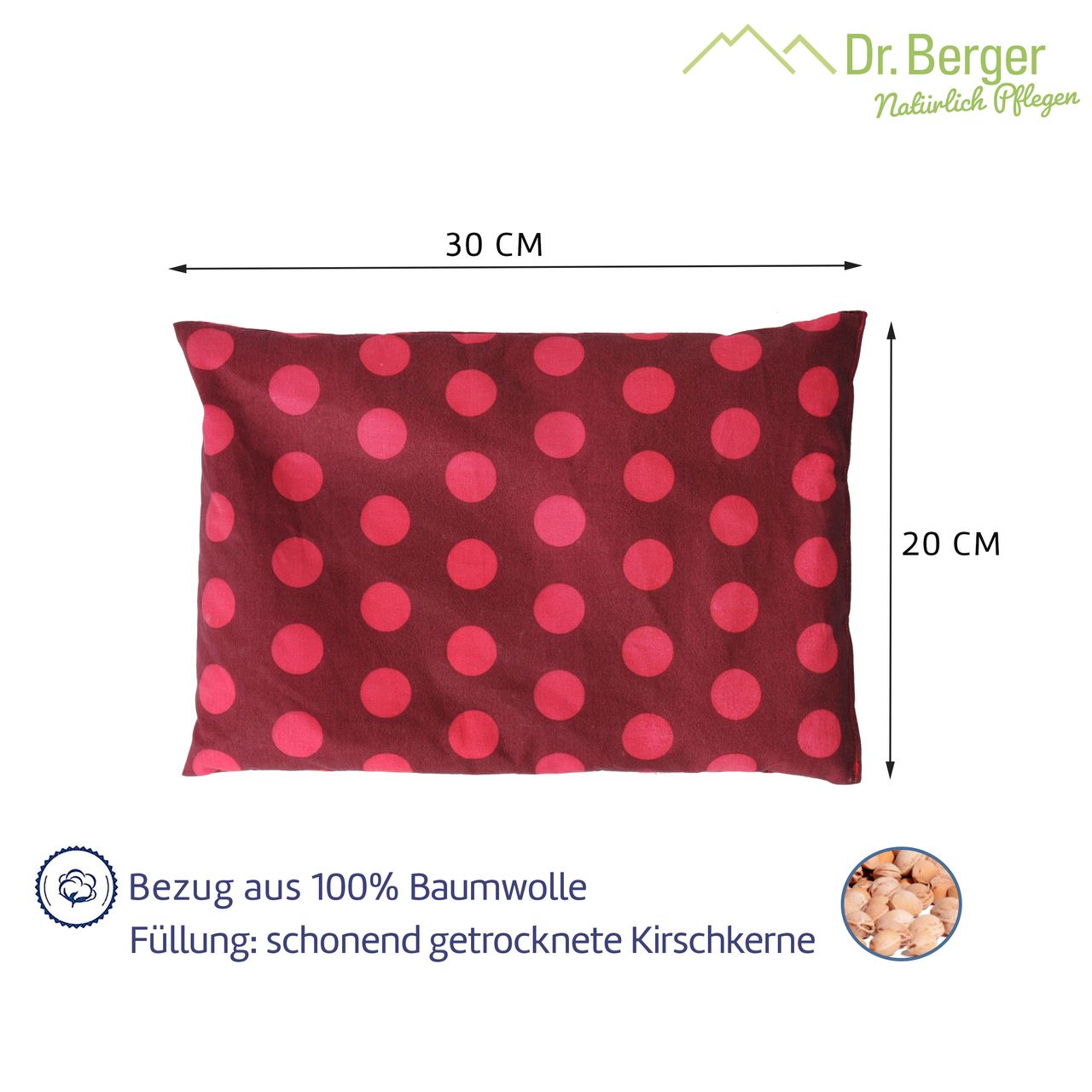 Dr. Berger Original Dr. Berger 1-Kammer-Kirschkernkissen Tupfendruck Rot