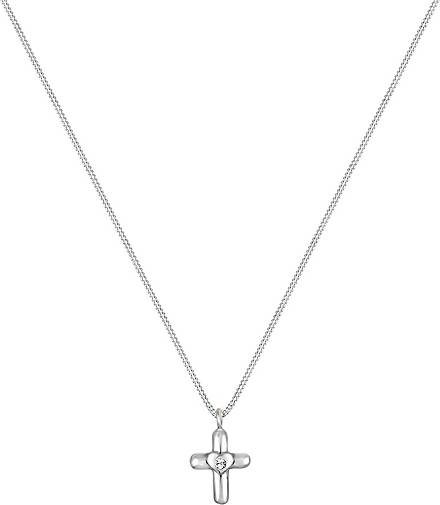 Elli Halskette Kinder Kreuz Herz Cute Kristalle Silber
