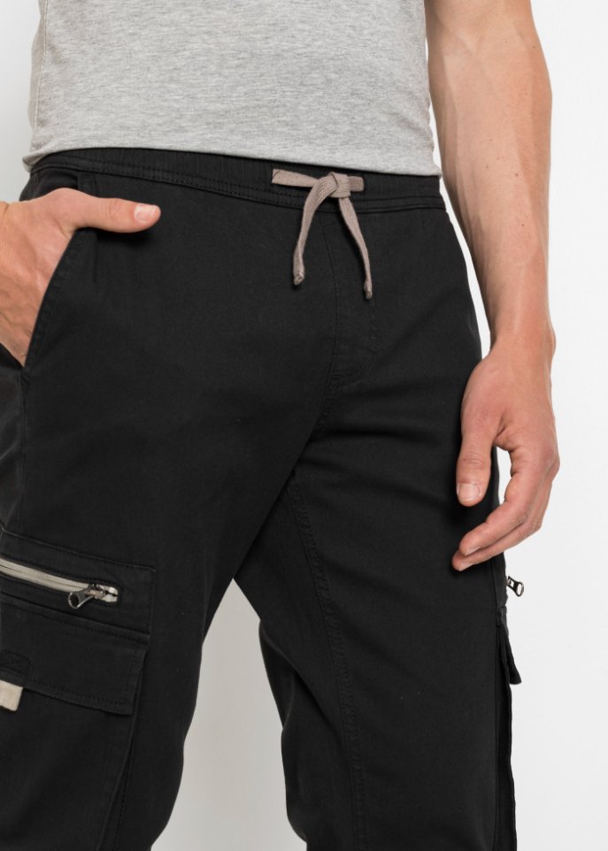 Stretch-Schlupfhose mit Cargotaschen, Regular Fit