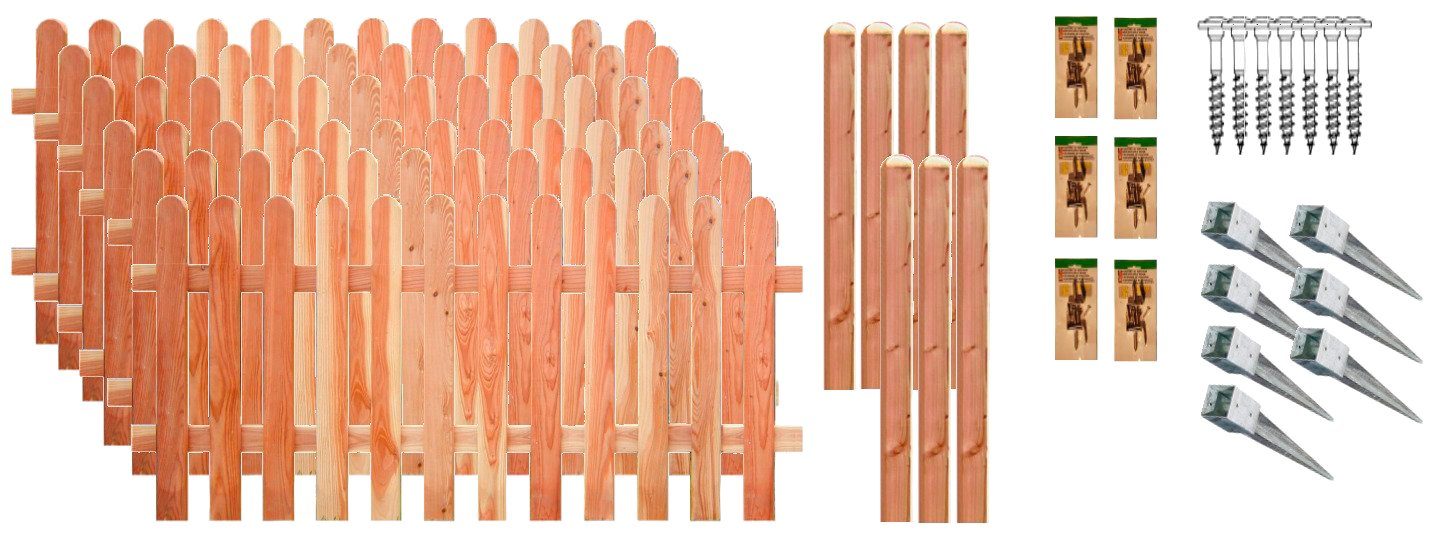 Tetzner & Jentzsch Staketenzaun Austin 4, (Set), 6 Elemente, LxH: 1143x80 cm