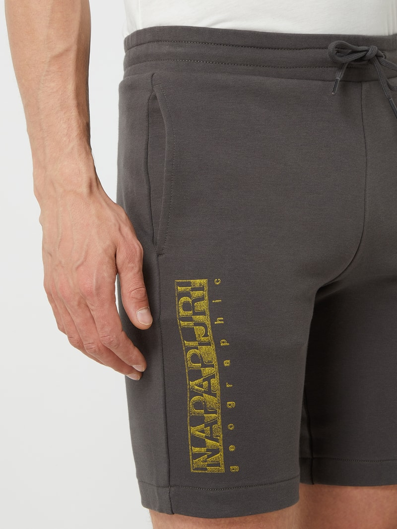Sweatshorts mit Logo Modell 'Nallar' in anthrazit