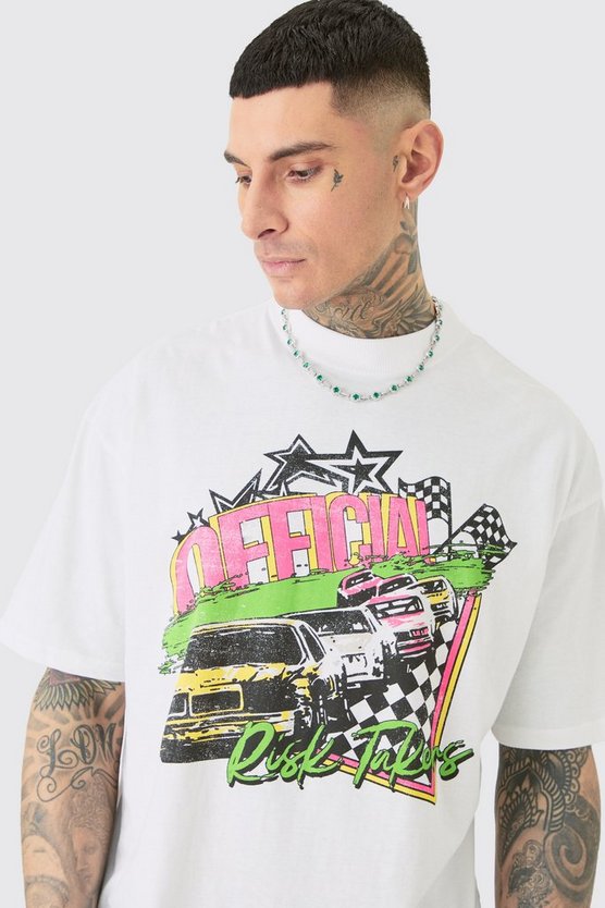 Tall Oversize T-Shirt mit Neon Print