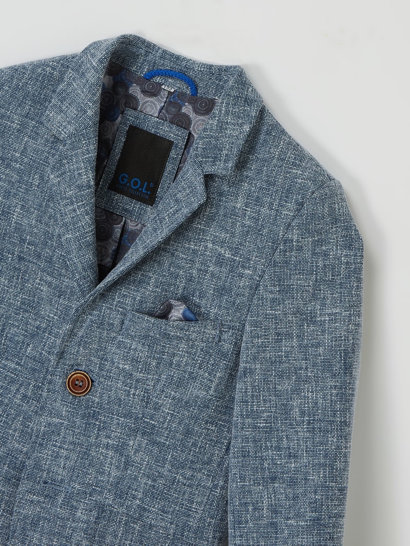 Blazer mit Webstruktur in blau