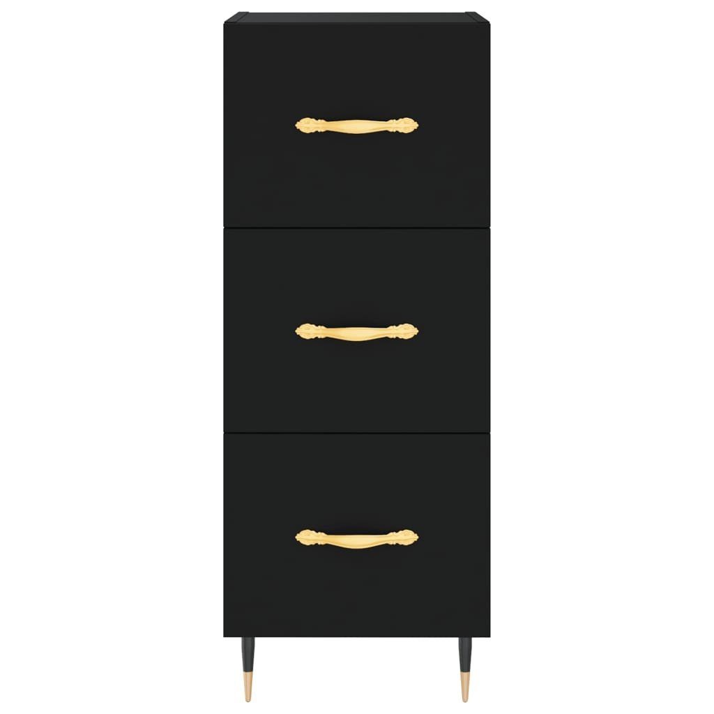 vidaXL Sideboard Sideboard Schwarz 34,5x34x90 cm Holzwerkstoff (1 St)