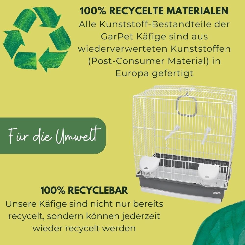 GarPet Vogelkäfig Vogelkäfig Wellensittich Kanarien Käfig für Vögel Transport Vogelbauer