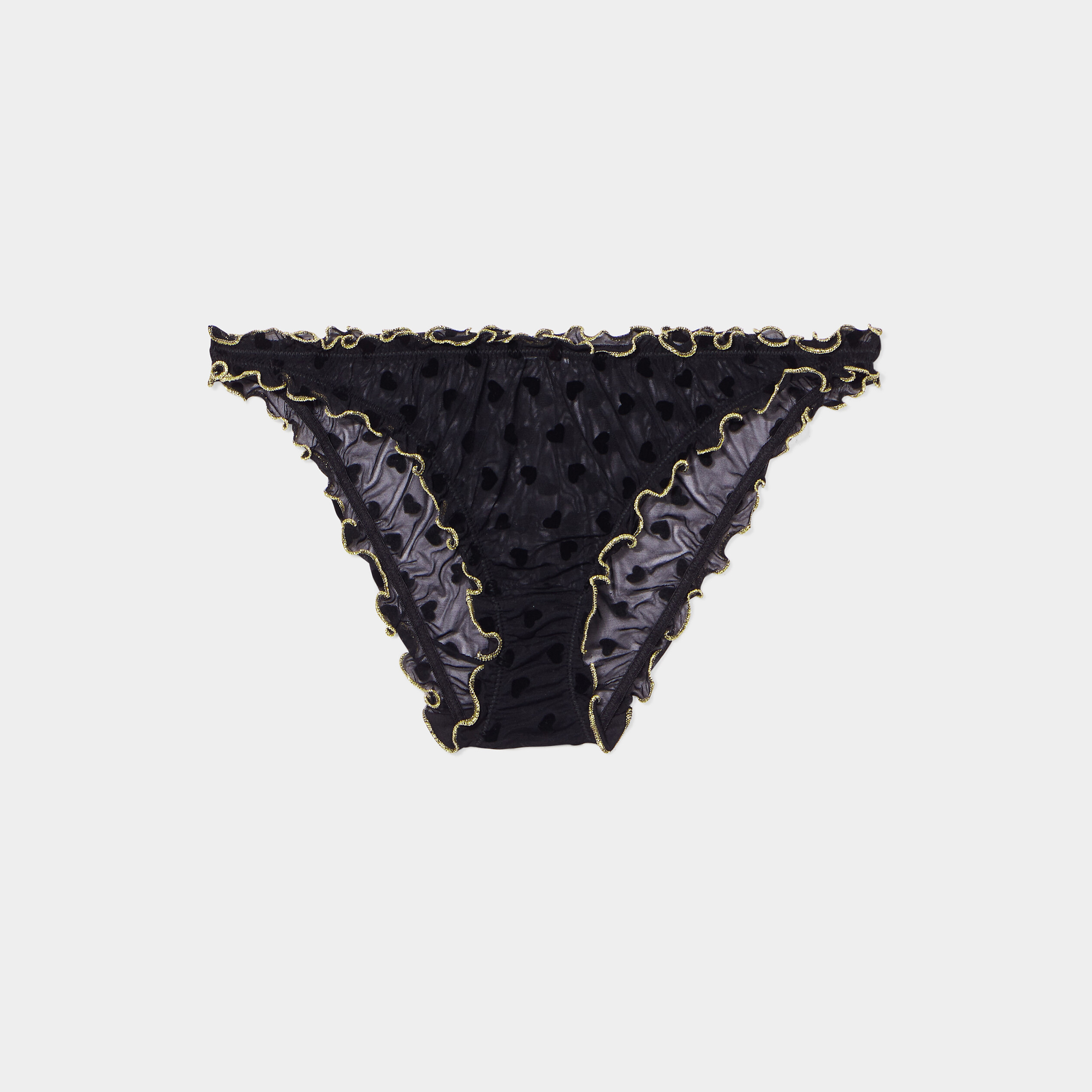 Culotte plumetis à bords volants noir femme | La Halle