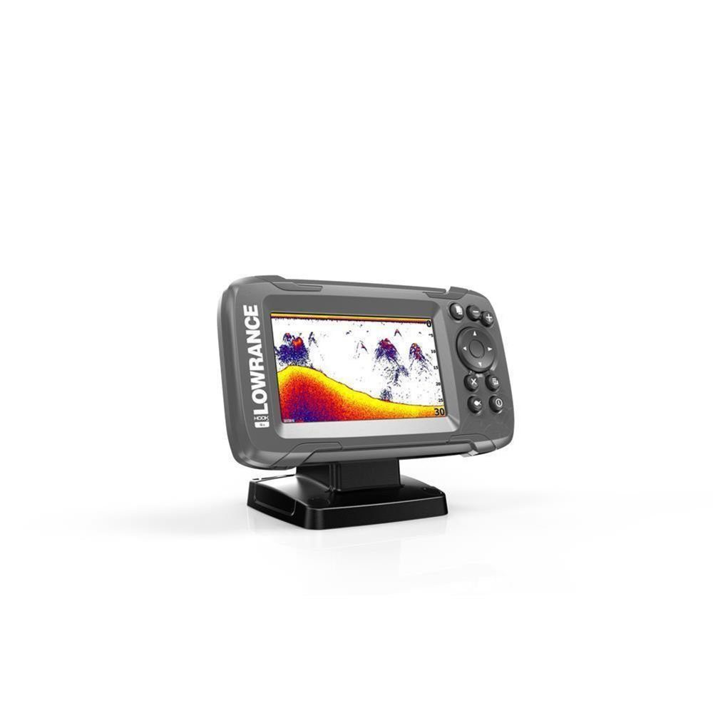 Lowrance Fischfinder Hook 2 4x, mit Bullet Skimmer Schwinger, Display, Angeln Fishfinder mit Tastatur
