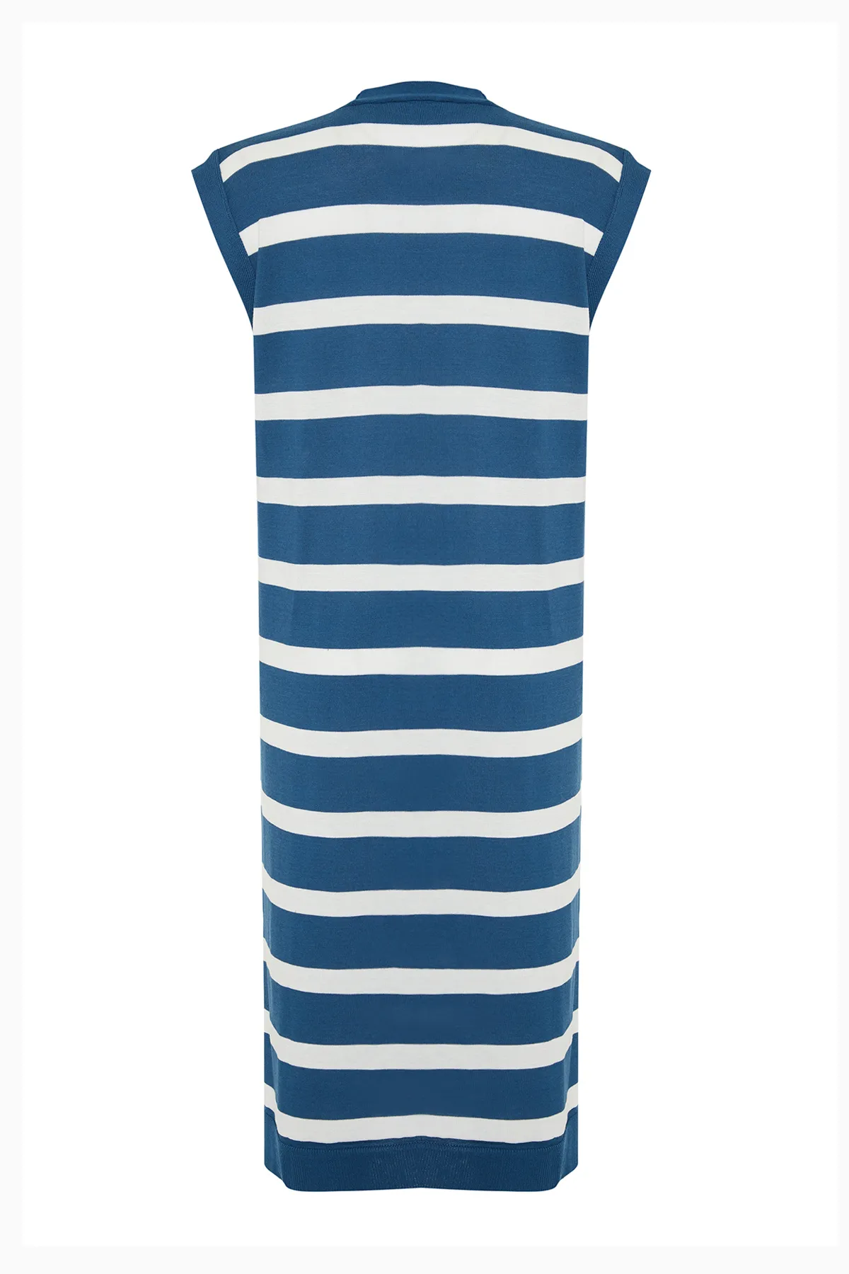 Trendyol Collection  Übergroßes, indigoblau gestreiftes Midi-Strickkleid - TWOSS22EL1076