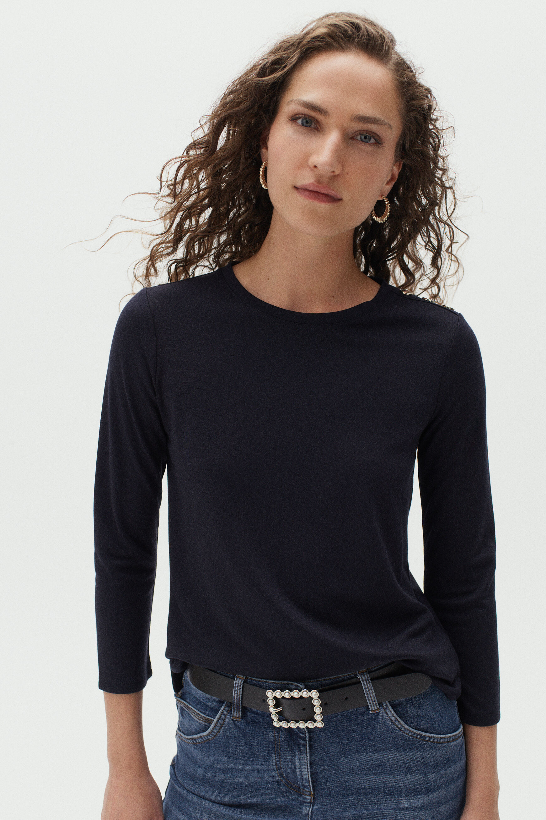 t-shirt jay bleu marine femme