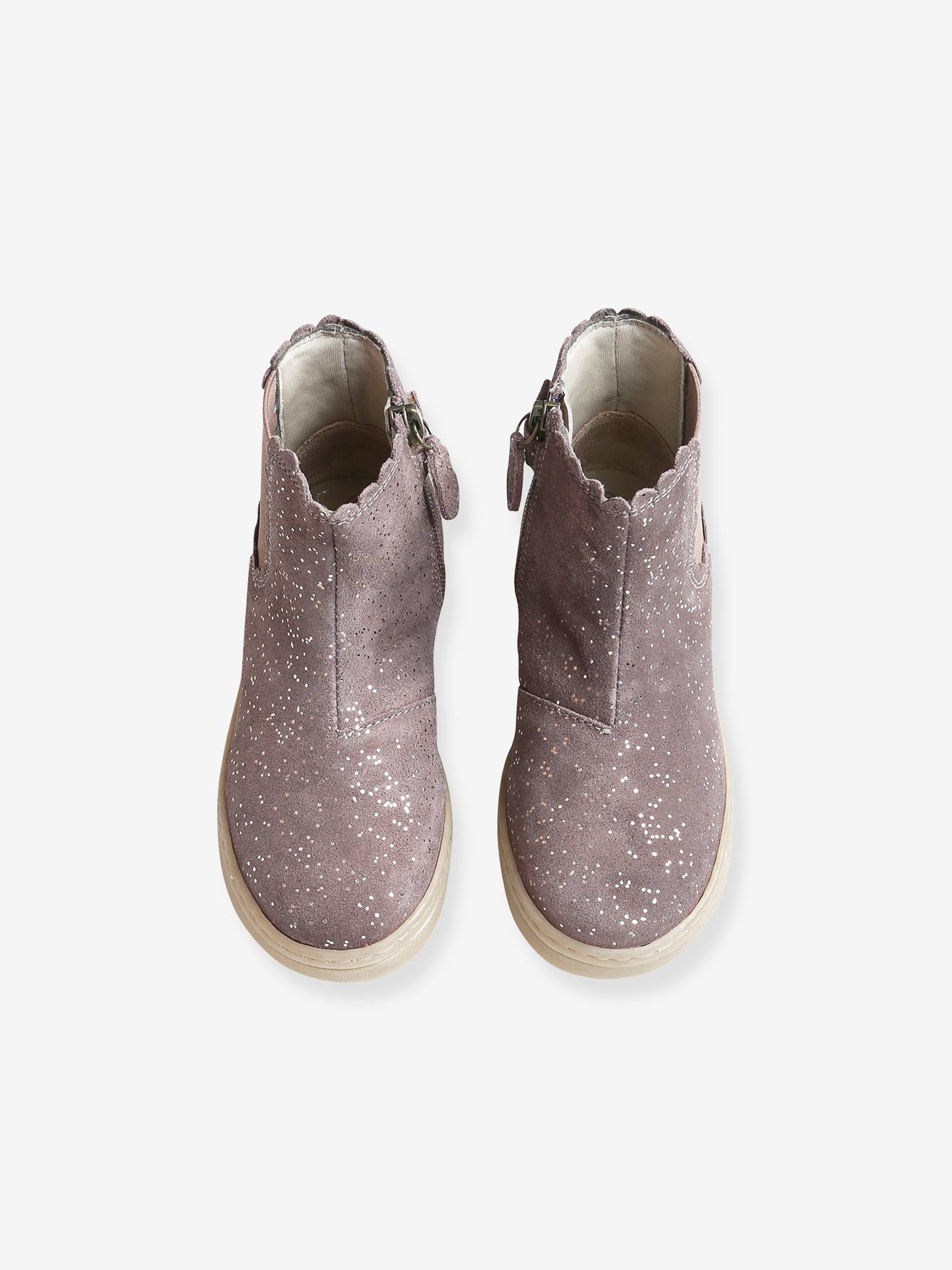 Boots élastiqués et zippés fille taupe