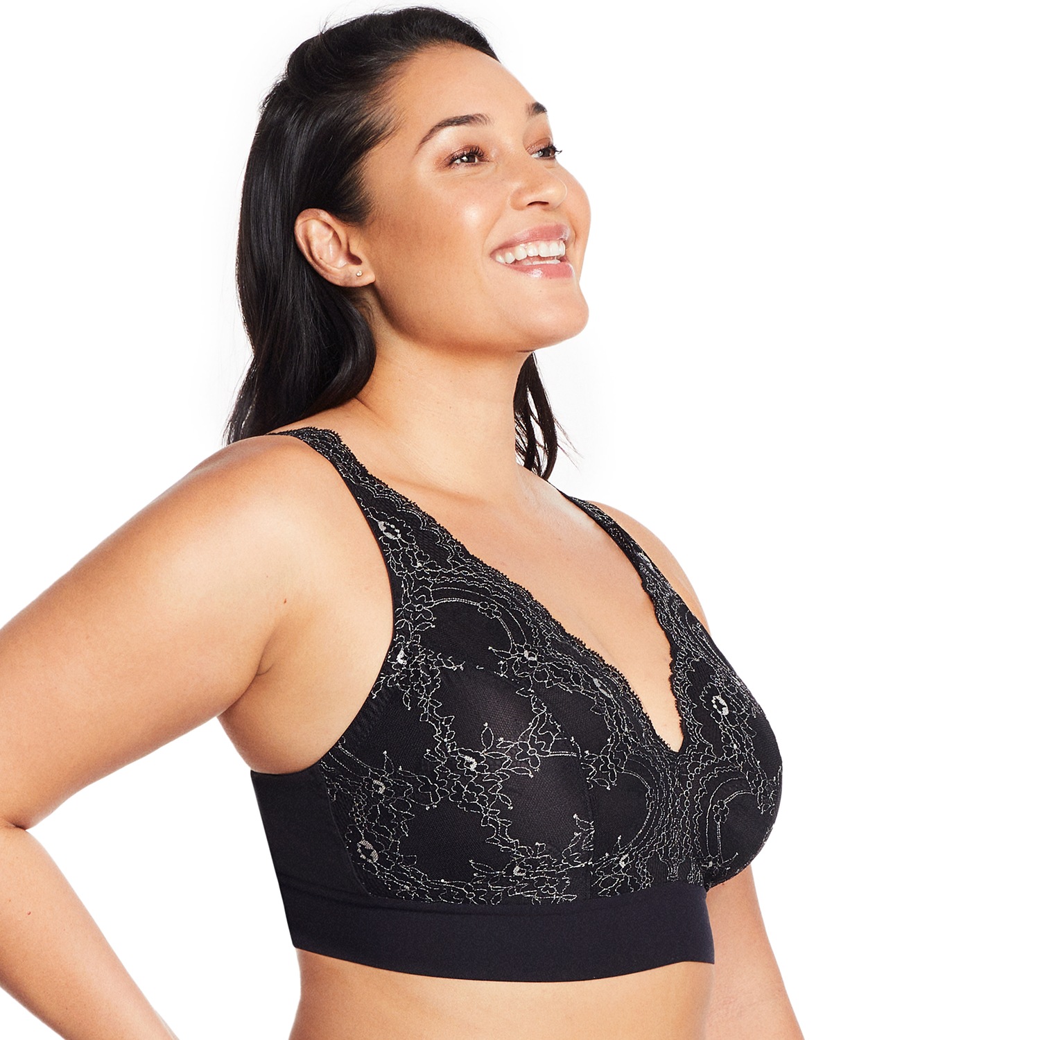 Bramour Lexington Plunge-Bralette mit Spitze - Schwarz