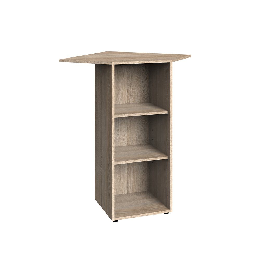 Lomadox Eckregal MIAMI-43, Eckregal, Eiche, 3 offene Fächer, ca. 98cm hoch