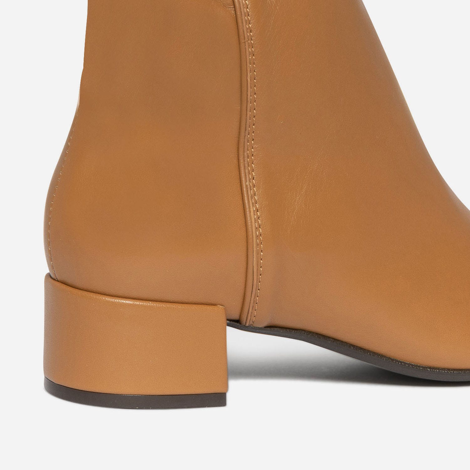 Boots camel en cuir
