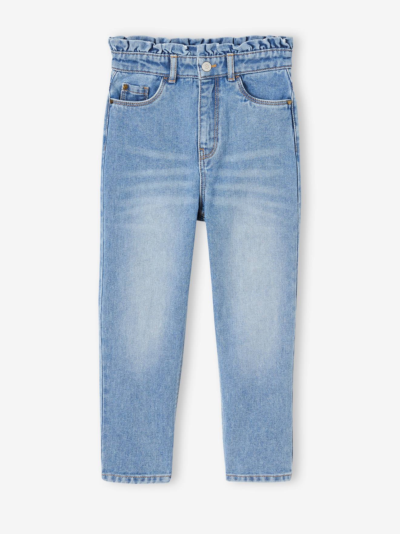 Jean Mom fit poches coeur au dos Fille stone