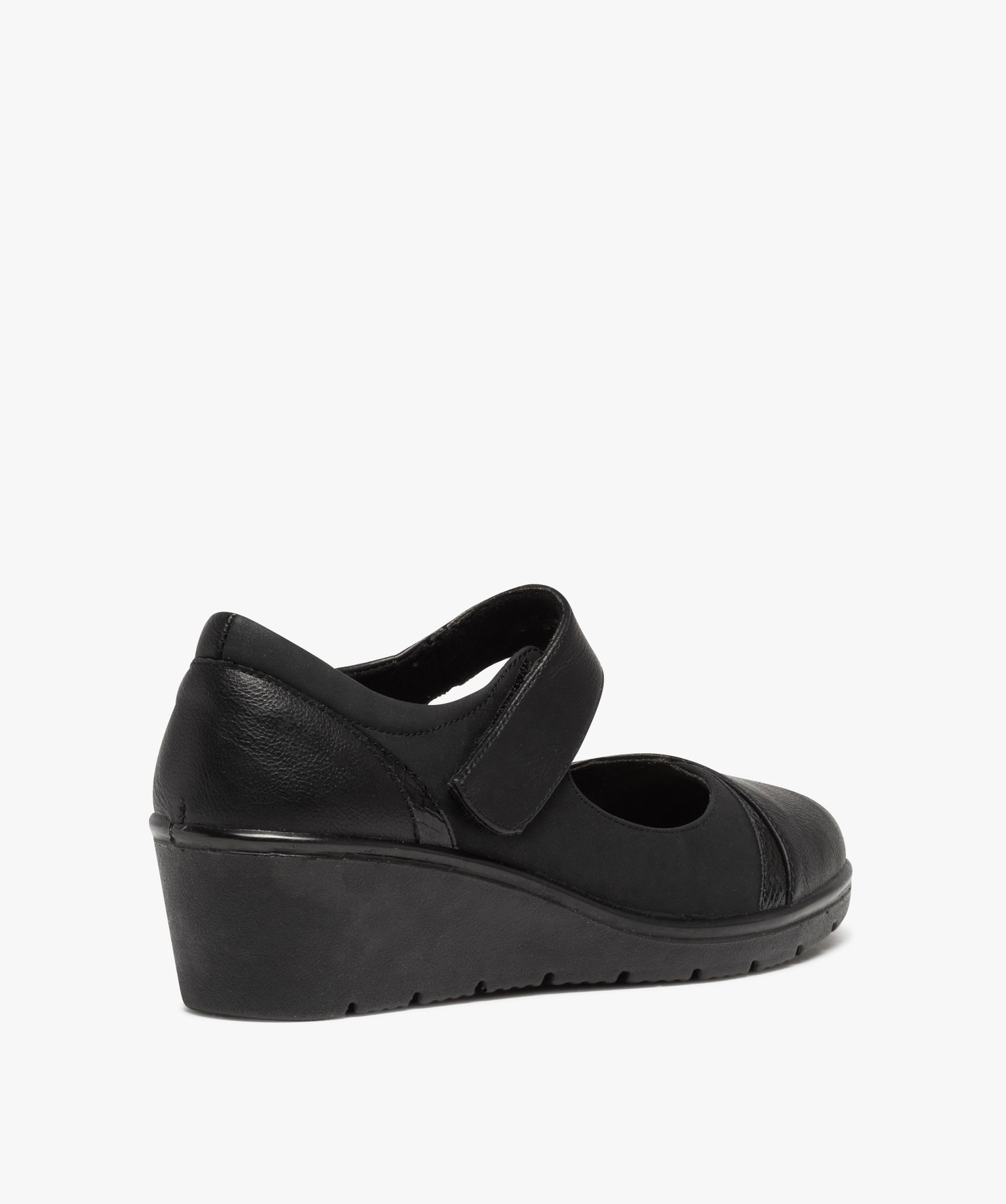 Sandales femme compensées détails strass et métallisés noir | GEMO