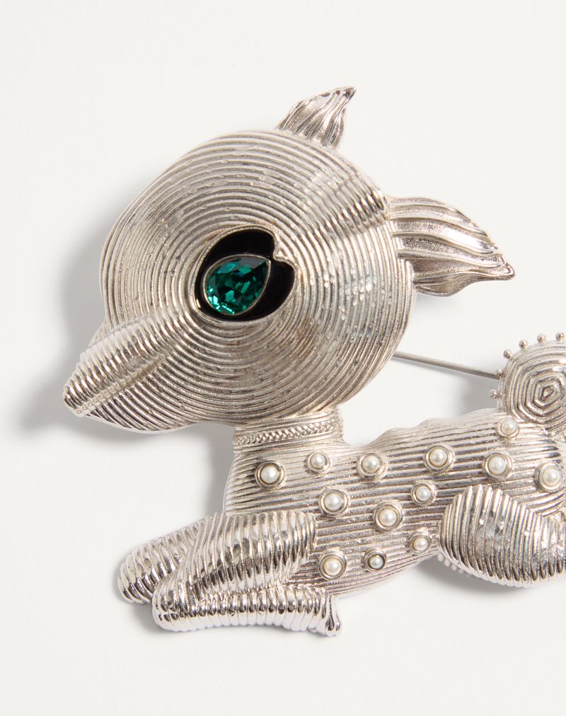 Broche Fil Perdu em metal, pérolas e cristais Swarovski®