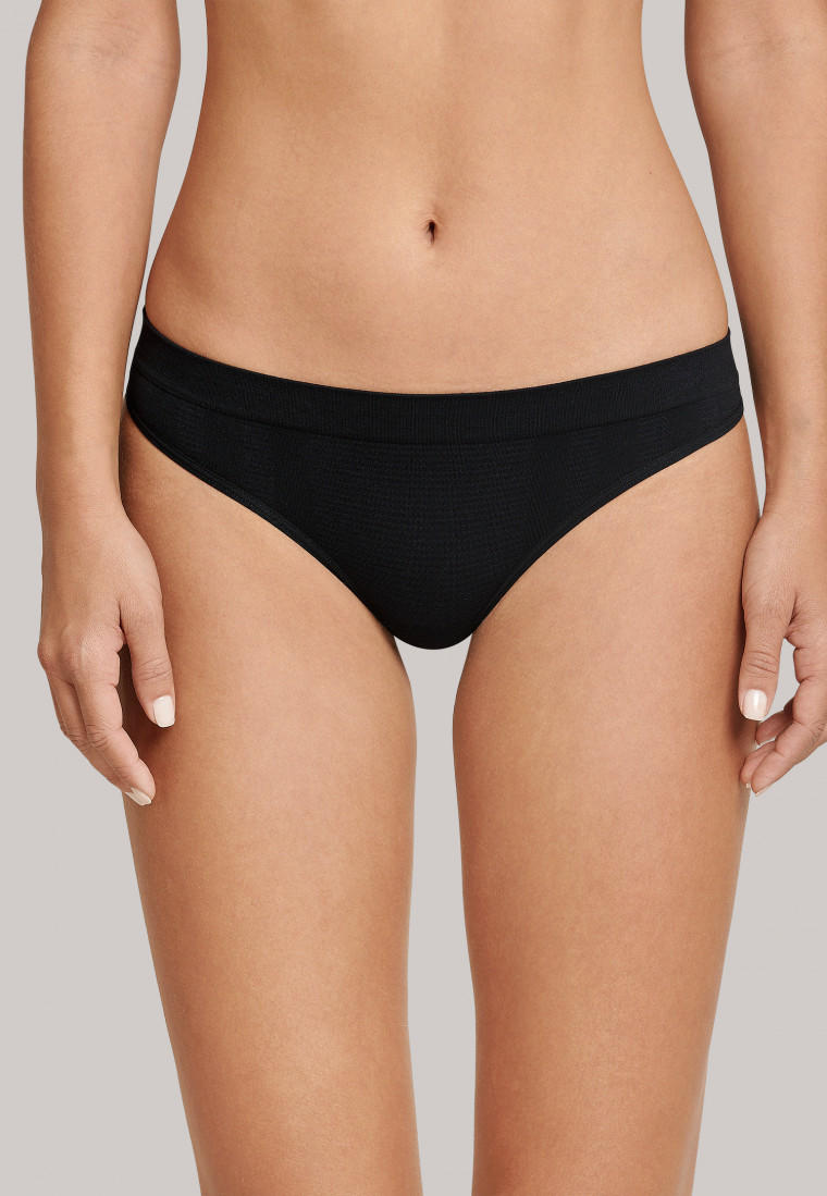 Thong seamless Bambus schwarz - Active Mesh Bamboo
