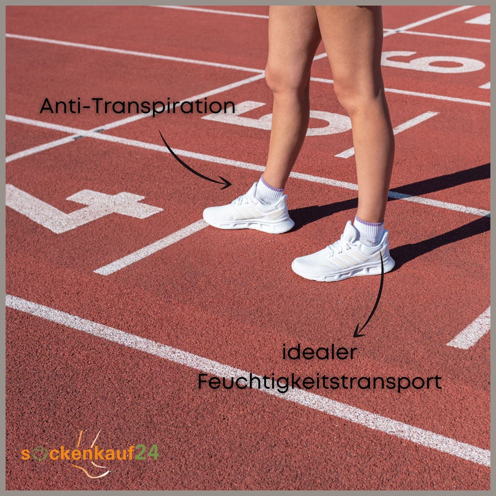 sockenkauf24 Sneakersocken 6 oder 12 Paar Damen Sneaker Socken Sportsocken (6-Paar, 35-38) verstärkte Frotteesohle - 36850/23 WP