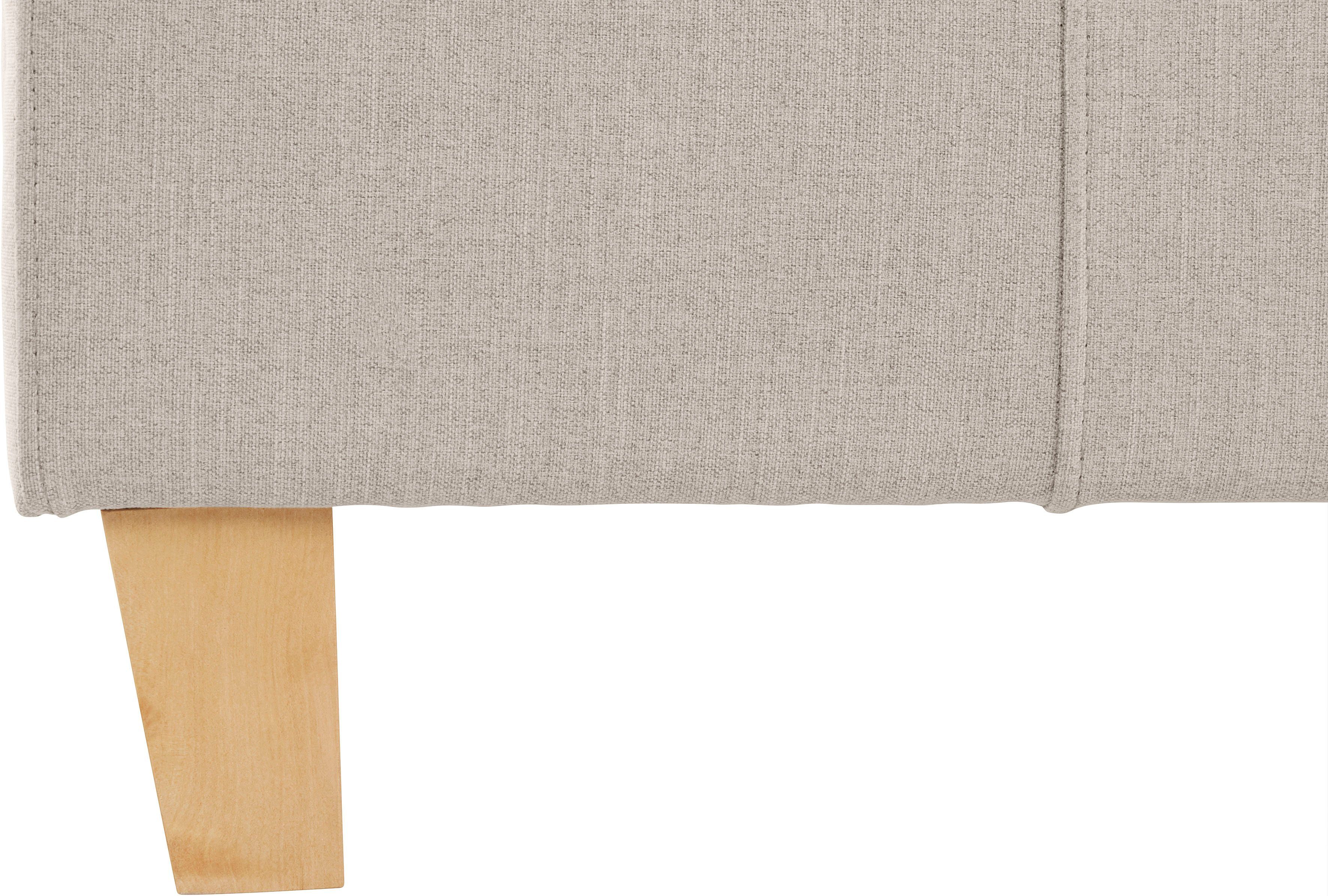 OTTO products Polsterbett Heddi, in 5 Breiten: von 90cm-200cm, Biese am Kopfteil, Strukturstoff