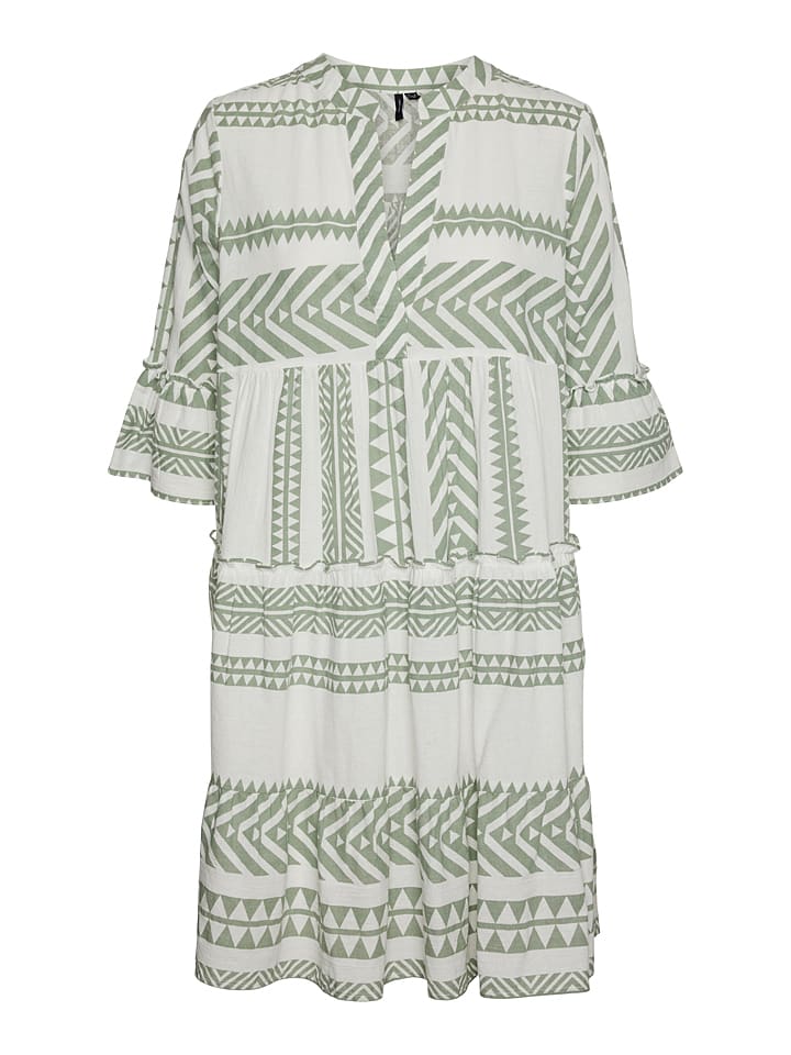 Vero Moda Kleid in Weiß/ Grün günstig kaufen