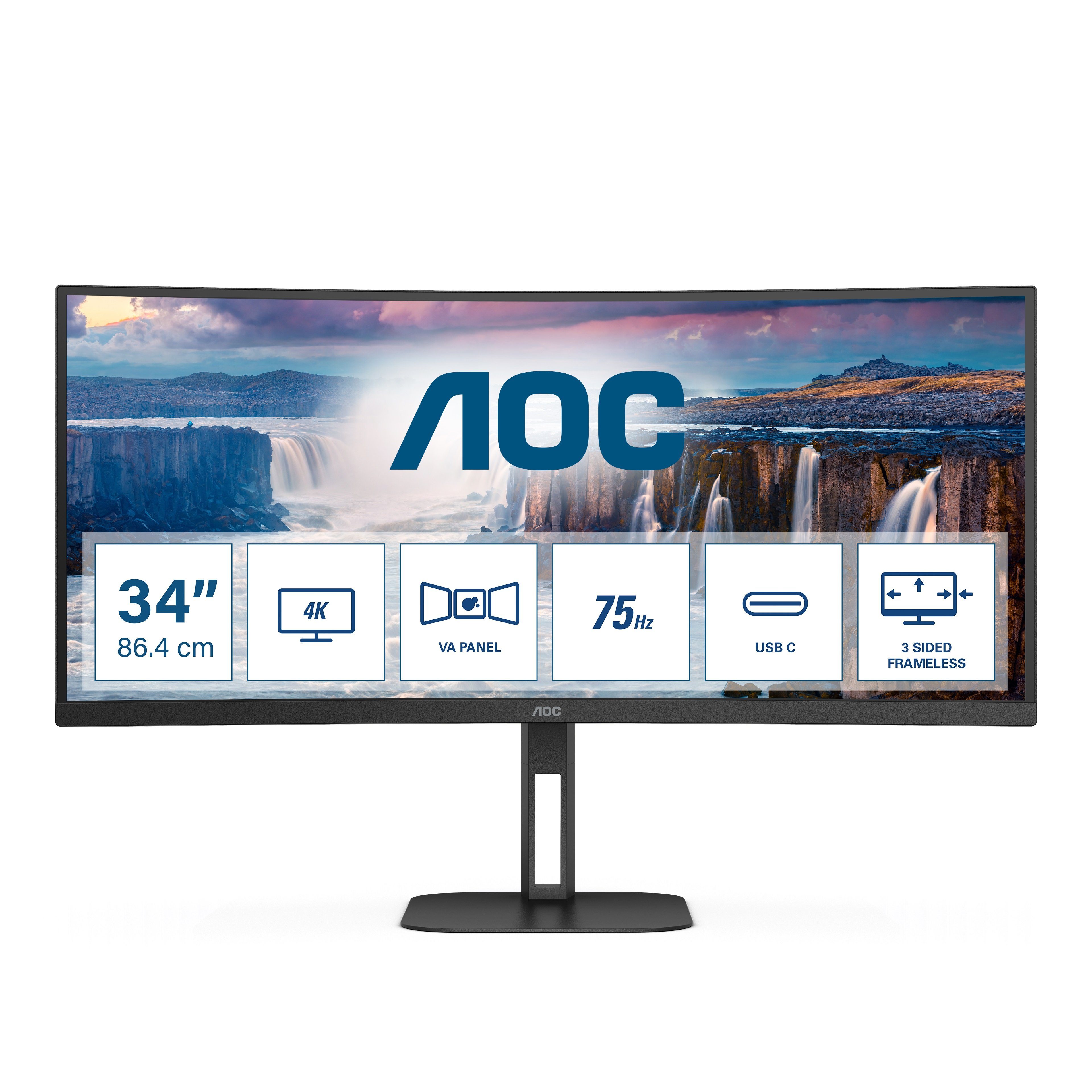 AOC CU34V5C/BK Curved-Gaming-Monitor (86,3 cm/34 