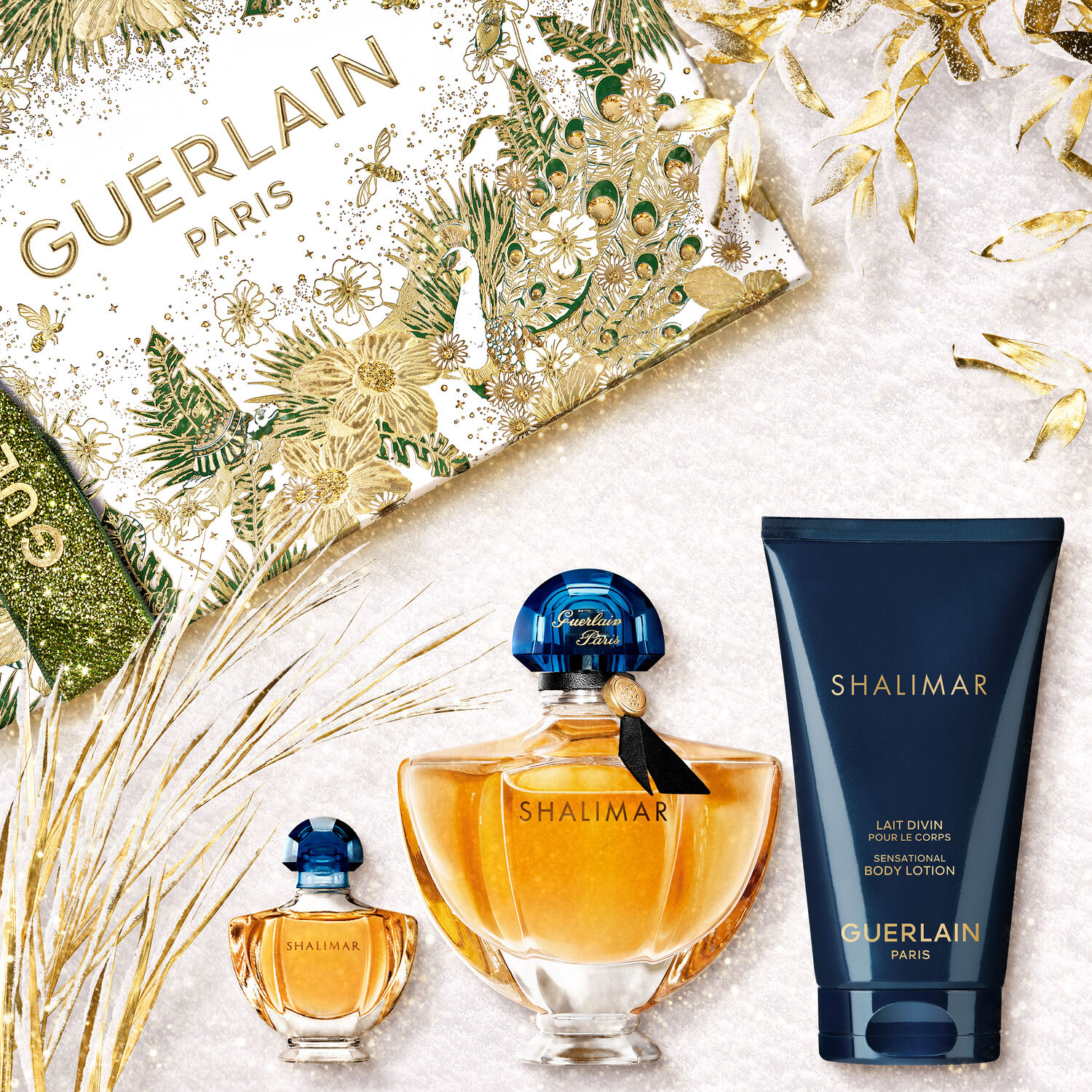 Guerlain SHALIMAR Coffret Eau de Parfum 50ml et une Miniature 5ml + Lait Corps 75ml