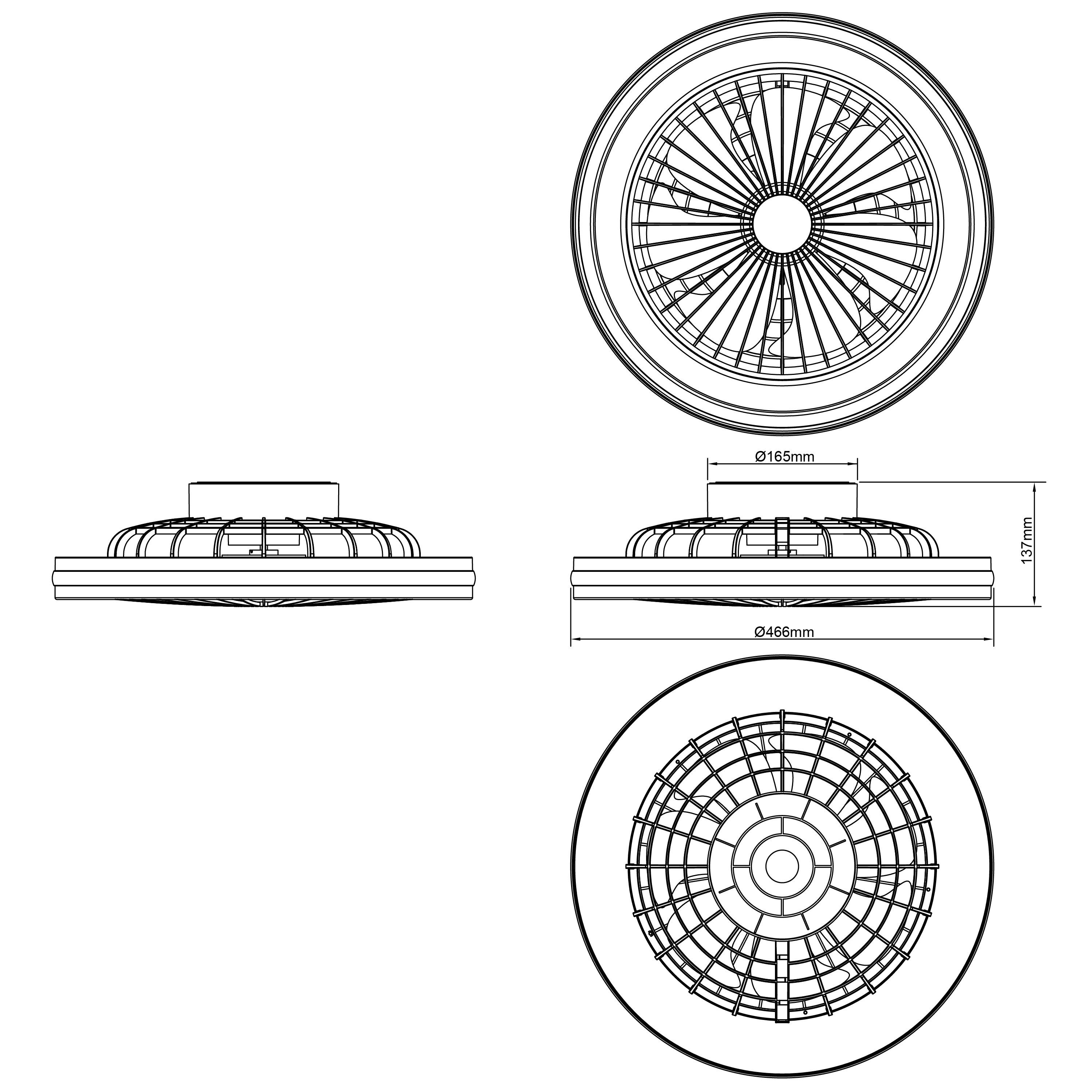 Lightbox LED Deckenleuchte, Ventilatorfunktion, LED fest integriert, warmweiß - kaltweiß, RGB, Deckenlampe, Ventilator, Ø 46,6 cm, Fernbedienung, RGB & CCT