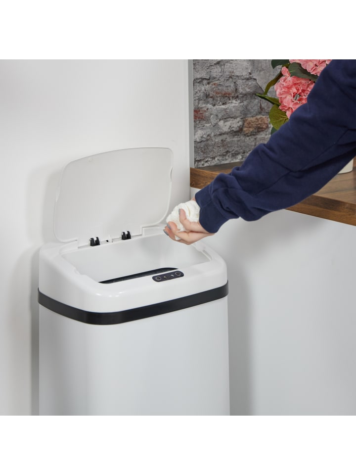 relaxdays Mülleimer mit Sensor in Weiß - 50 Liter günstig kaufen onesize