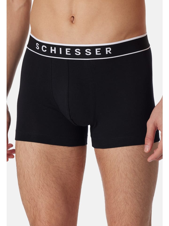 Schiesser Trunks 3er Pack in schwarz günstig kaufen