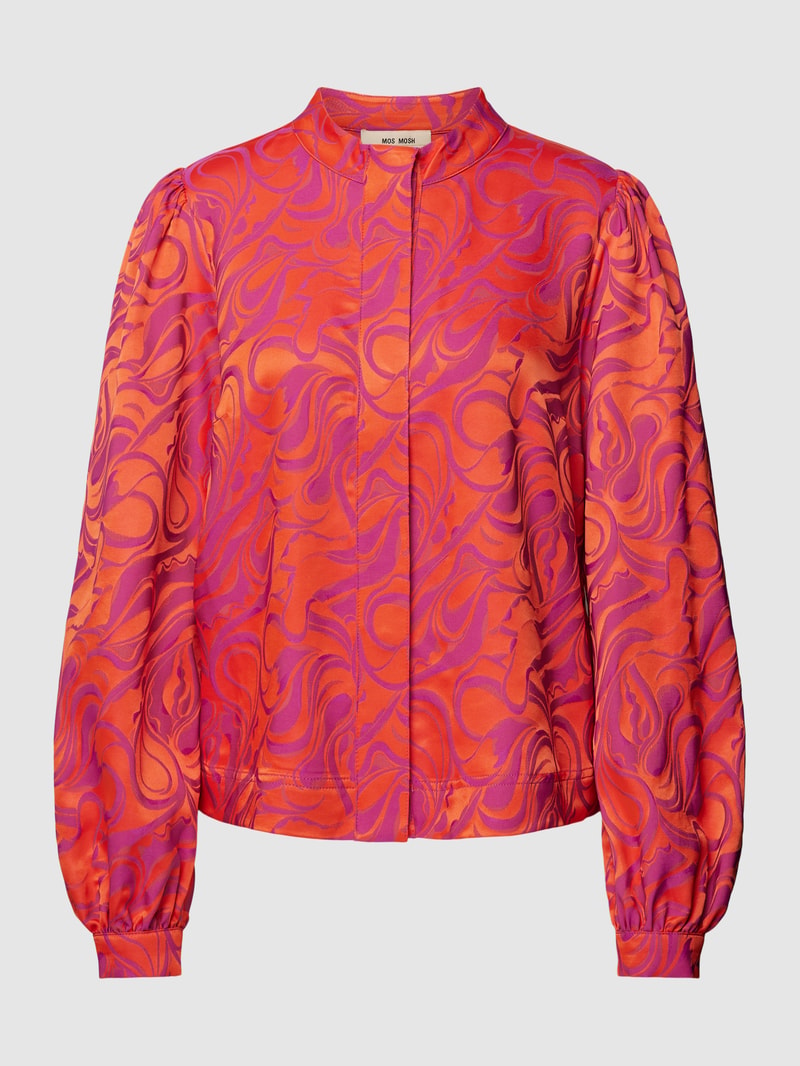 Bluse mit Allover-Muster Modell 'TINTA' in orange