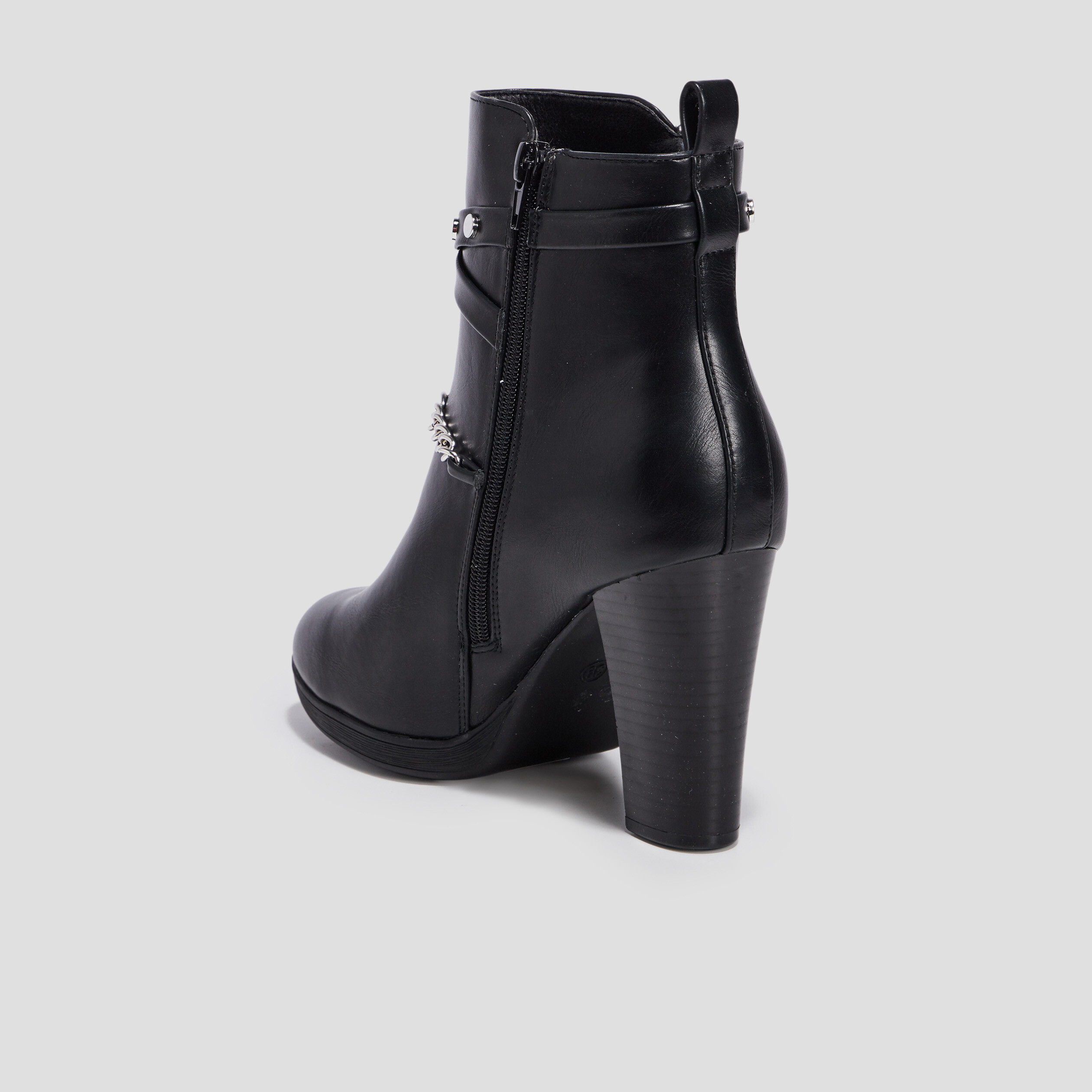 Bottines à talons avec chaînes noir femme | La Halle