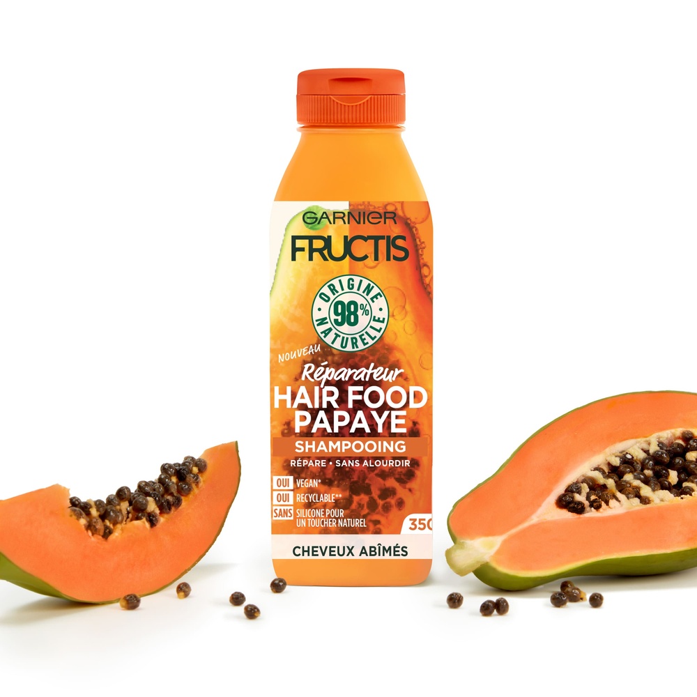 garnier Fructis Hair Food Shampooing réparateur vegan à la papaye