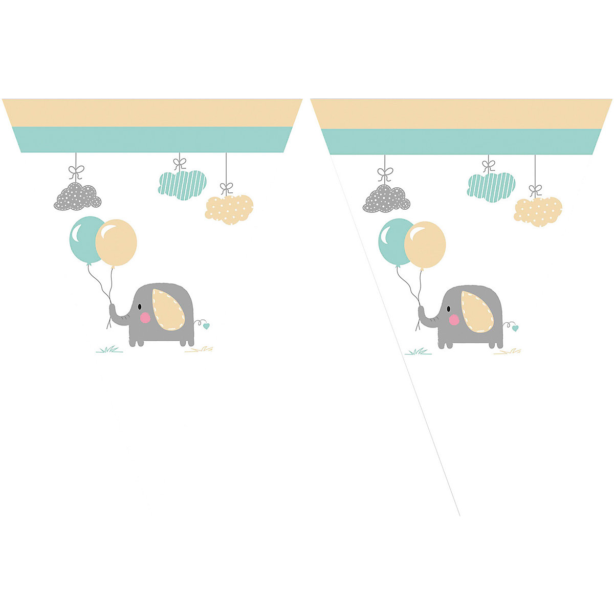 Girlande Wimpelkette Baby Elefant, 2,3 m