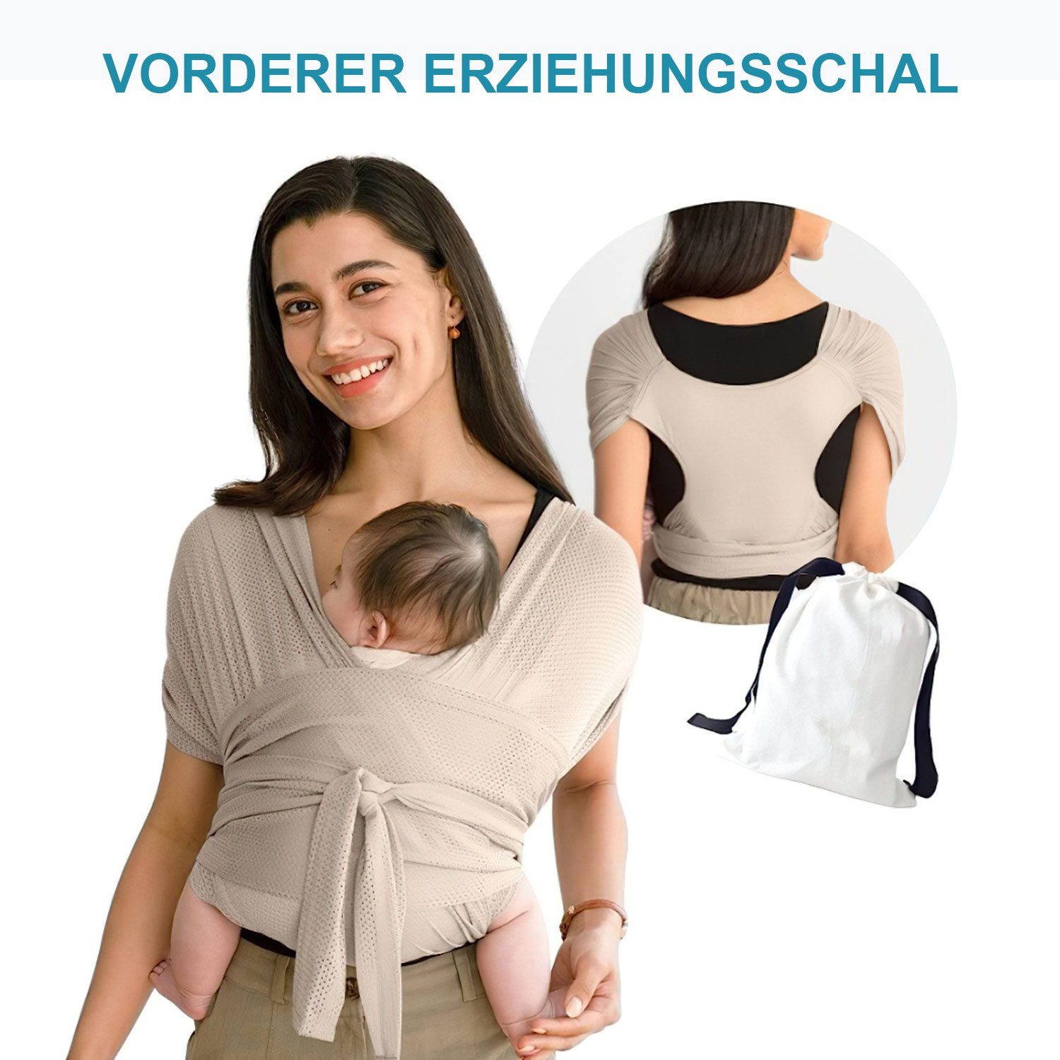 TOPMELON Tragetuch Babytrage Babytragetuch für Neugeborene ab Geburt bis 20kg