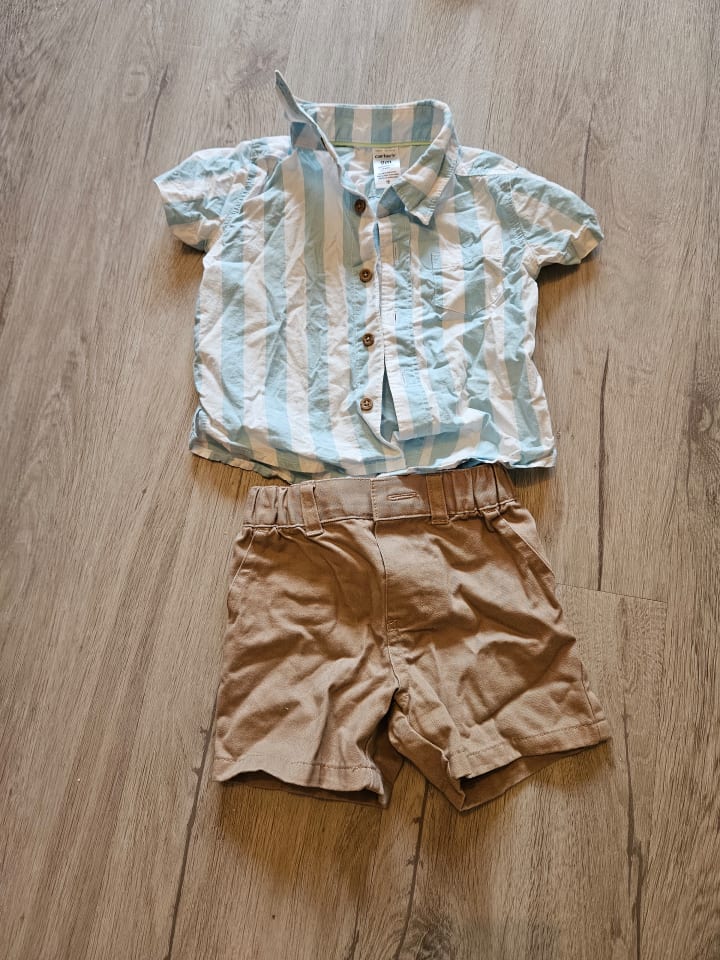 carter's 2tlg. Outfit in Hellblau/ Hellbraun günstig kaufen 74