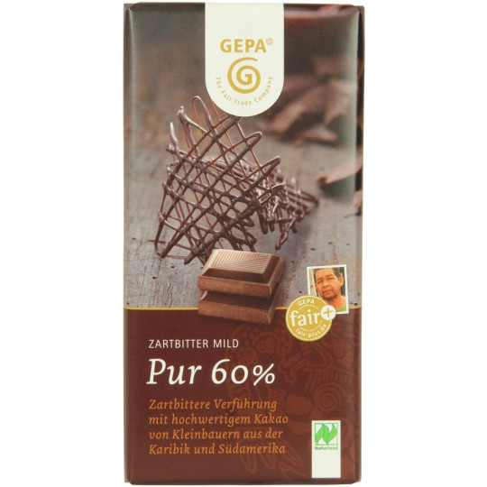 GEPA Bio Zartbitter Mild pur 60% Kakao 100G