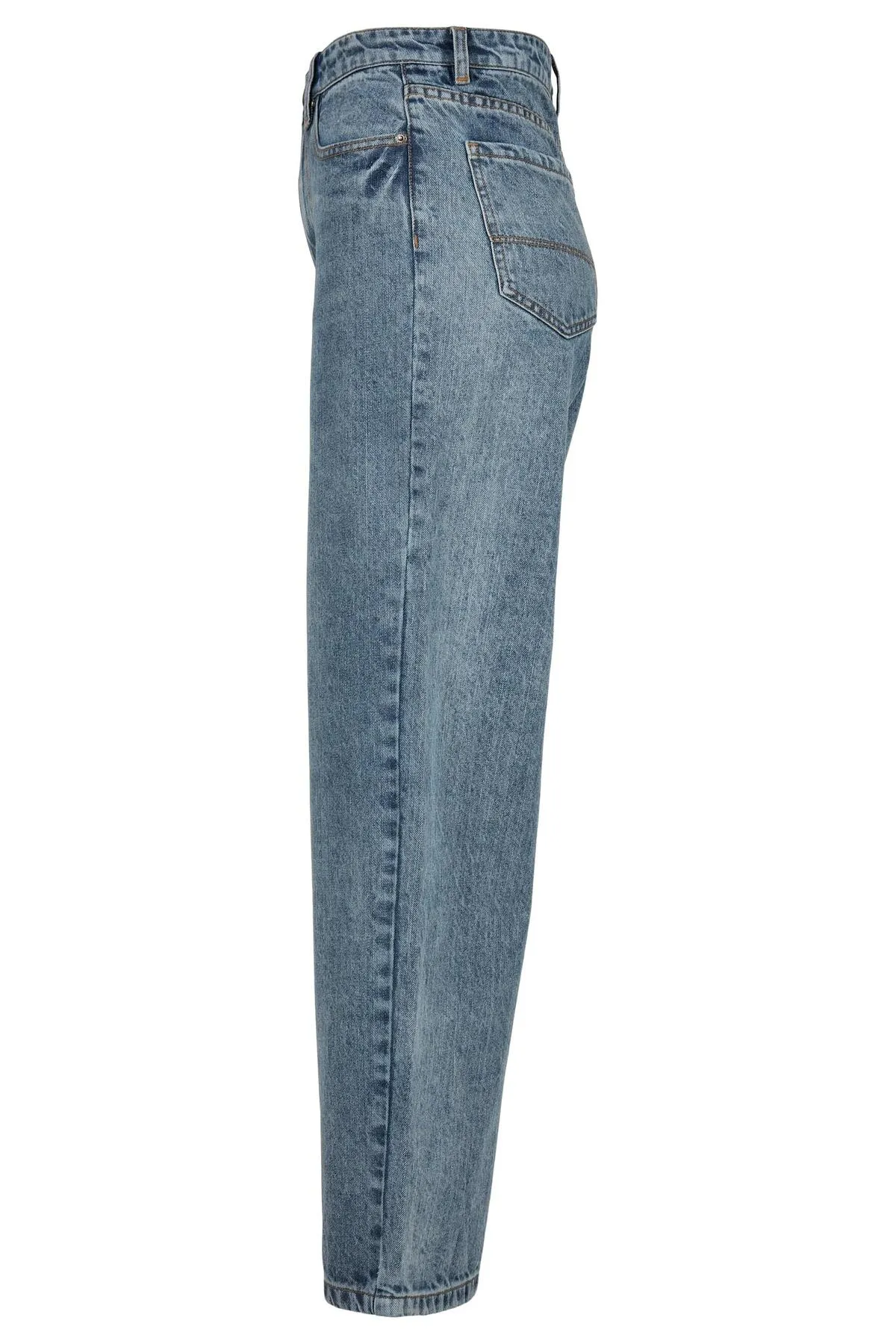 Urban Classics  Damen Denim-Hose im 90er-Jahre-Stil mit hoher Taille und weitem Bein