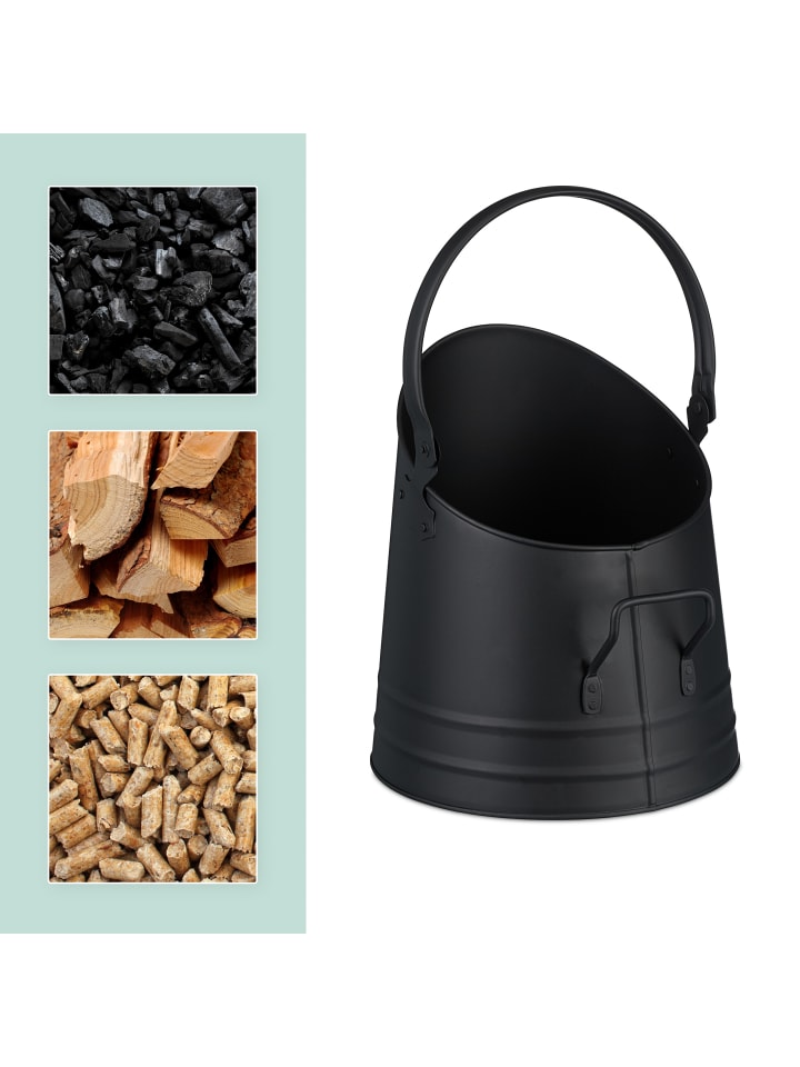 relaxdays Kohleneimer mit Schaufel in Schwarz - 6,5l günstig kaufen onesize