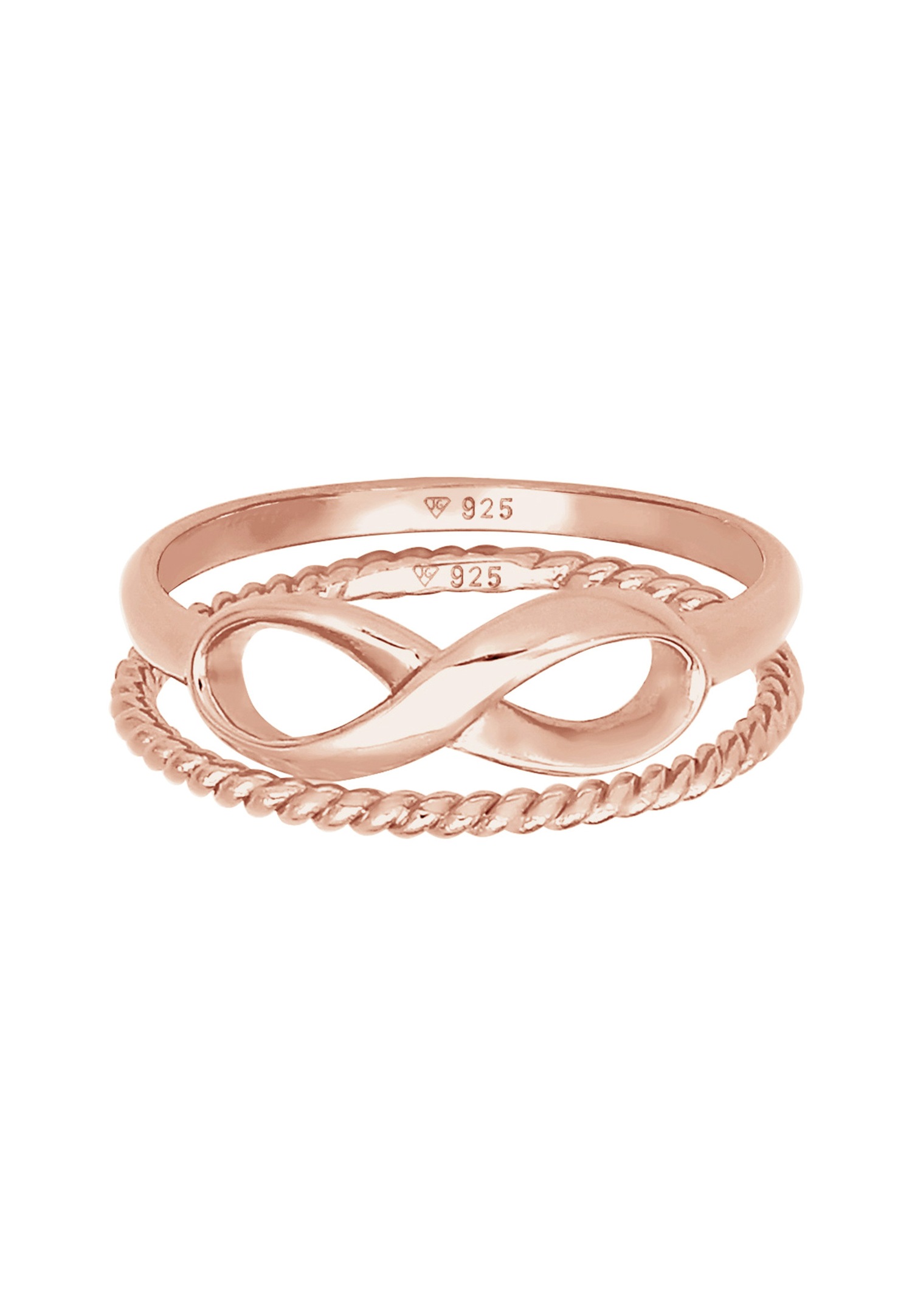 Inel Elli pentru femei Duo Infinity Twisted Basic Trend Blogger stratificat, din argint 925