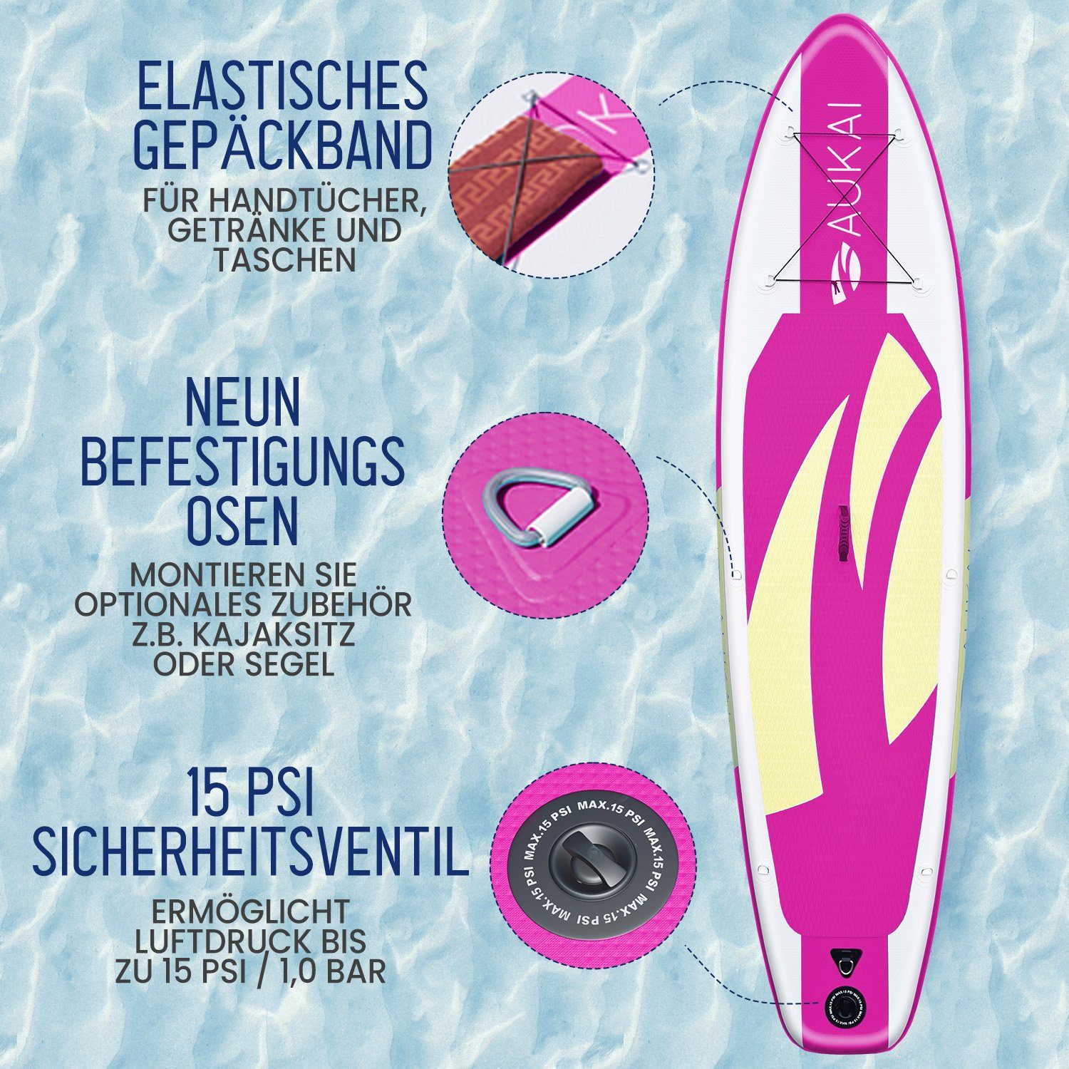 Aukai SUP-Board Stand Up Paddle Board 320cm 