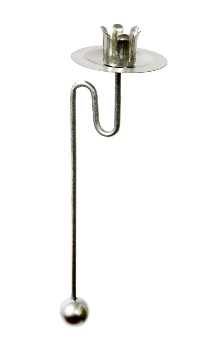 hdg Christbaumschmuck Baumkerzenhalter Balancehalter silber (6-tlg), Pendelhalter aus Metall made in Germany