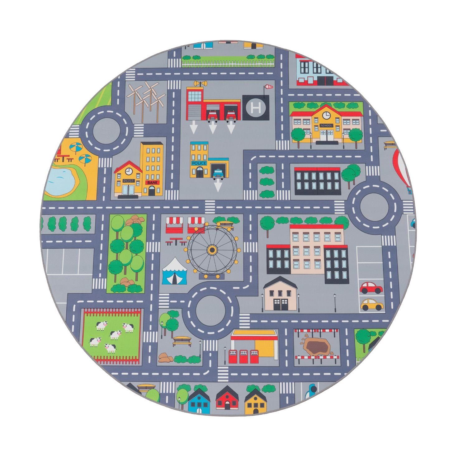 Kinderteppich Spielteppich Kinderzimmer Teppich Kinderteppich Auto Straßen, TT Home, rechteckig, Höhe: 9 mm