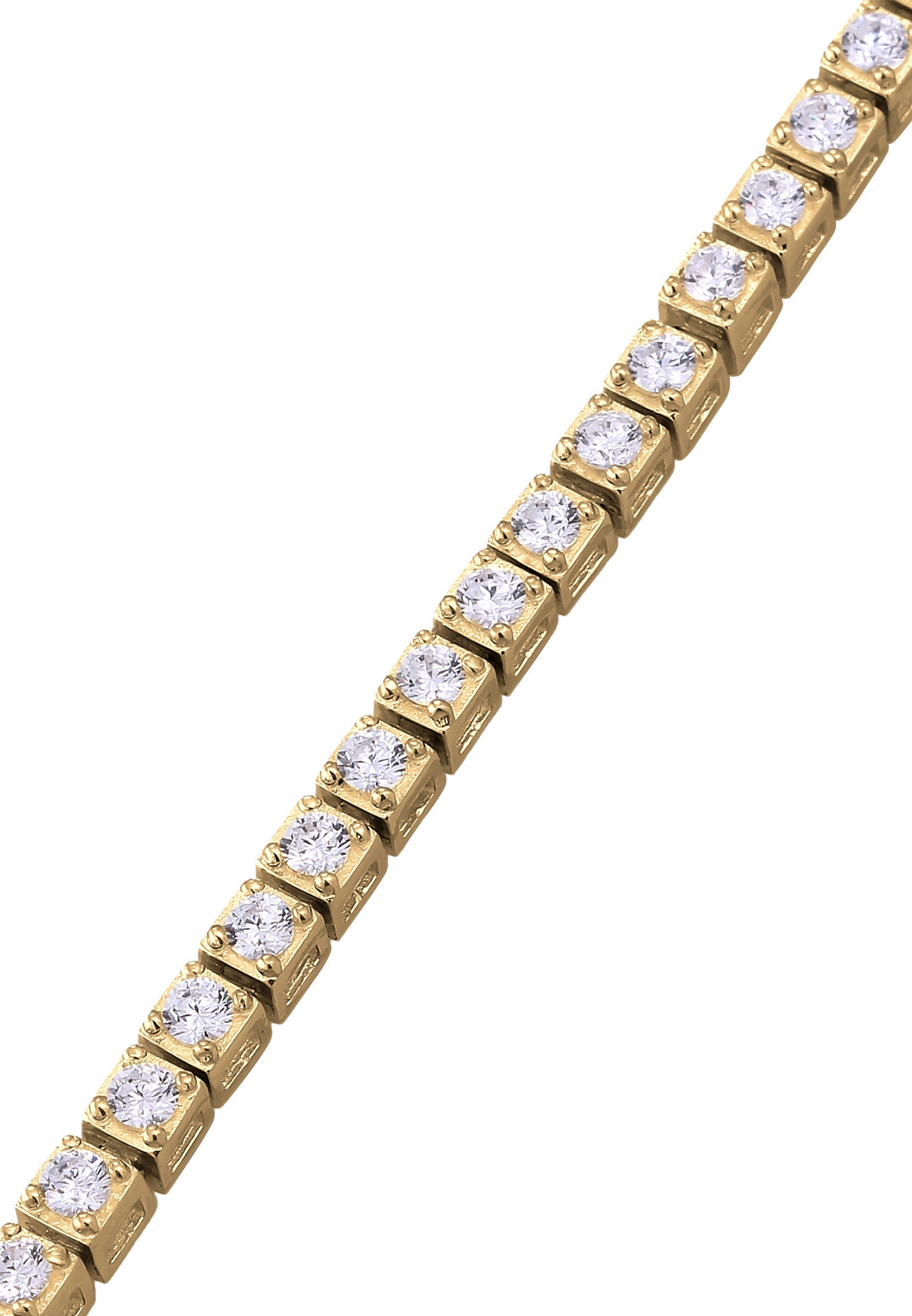Pulsera de tenis elegante para hombre KUZZOI con cristales de circonita cúbica en plata de ley 925