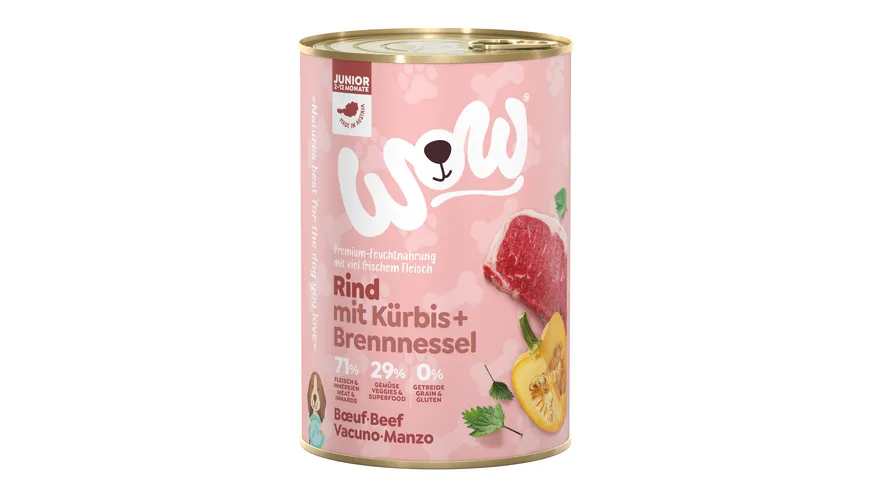 WOW Hundenassfutter Junior Rind 400 g