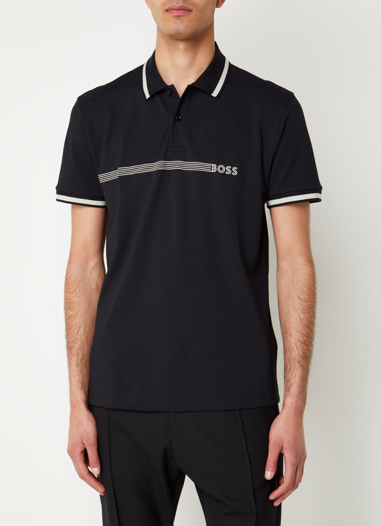 Polo HUGO BOSS Paddy de corte regular com logotipo