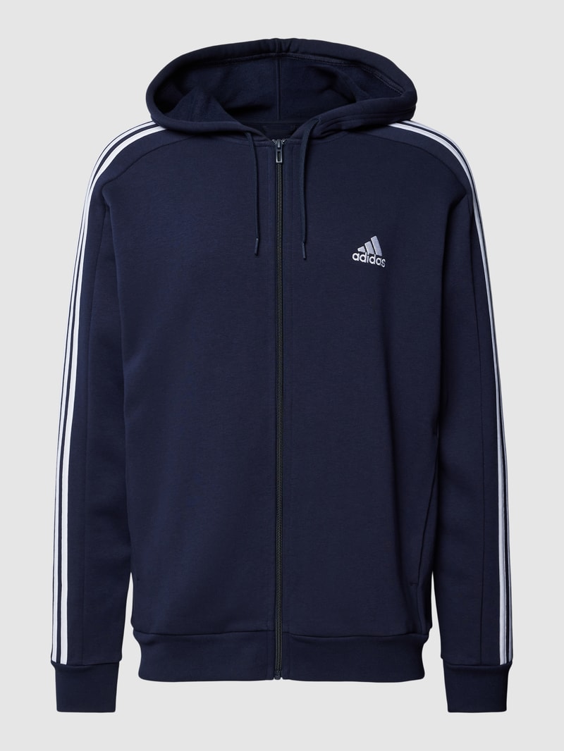 Sweatjacke mit Kontraststreifen in dunkelblau