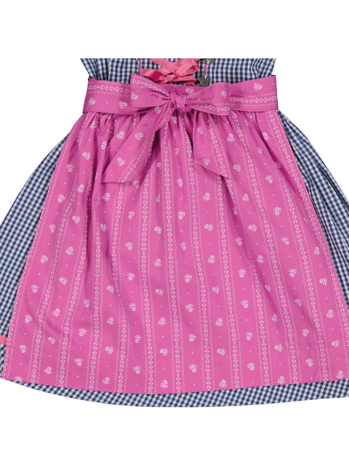 Isartrachten Dirndl in Blau/ Rosa günstig kaufen